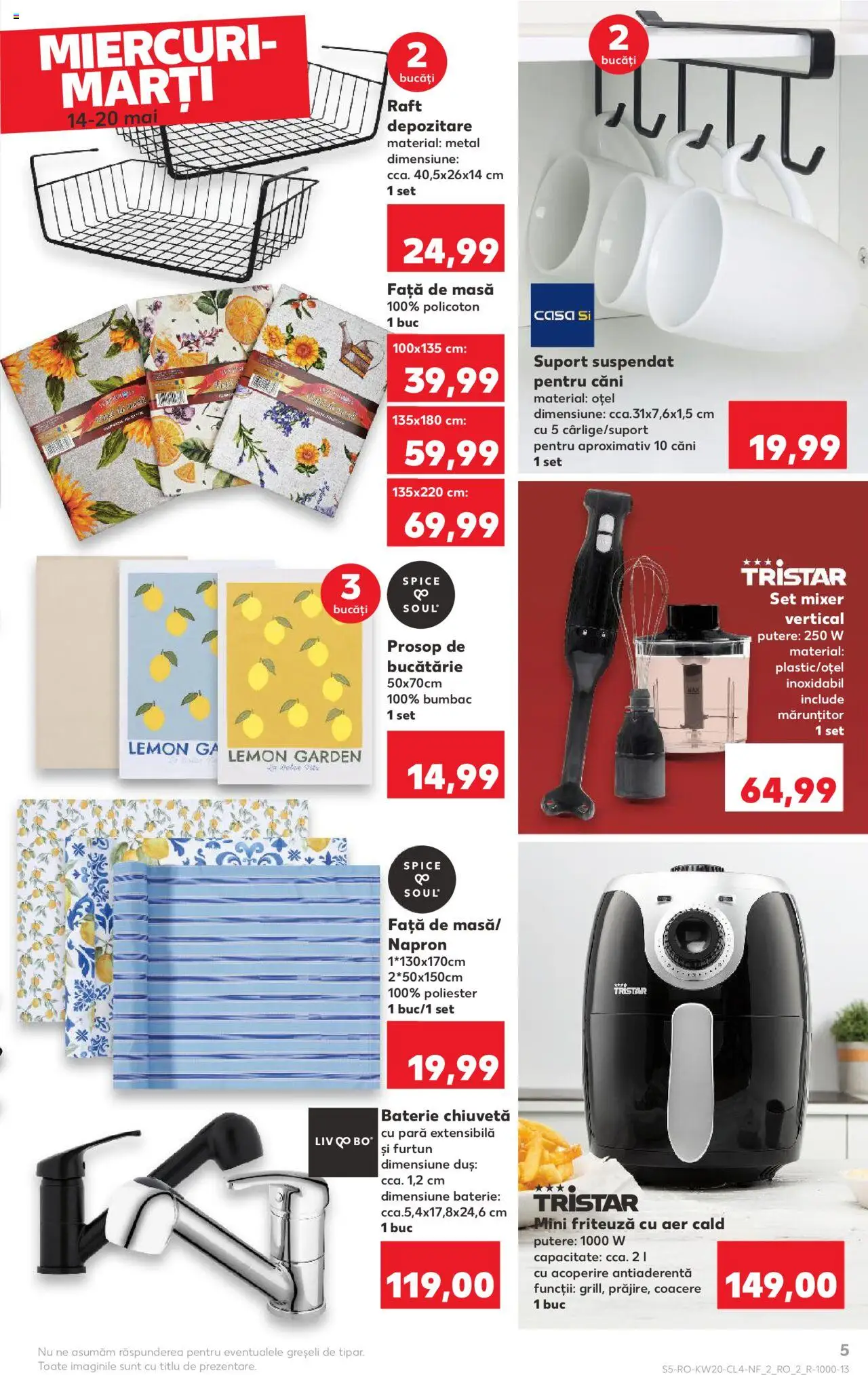 Catalog Kaufland 14 - 20 Mai 2025 | Pagina 5 | Produse: Raft depozitare, Față de masă, Raft, Masă