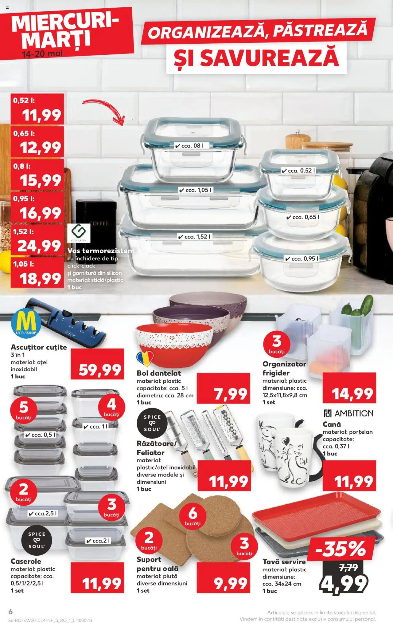 Catalog Kaufland 14 - 20 Mai 2025 | Pagina 6 | Produse: Frigider, Caserole, Oală, Feliator
