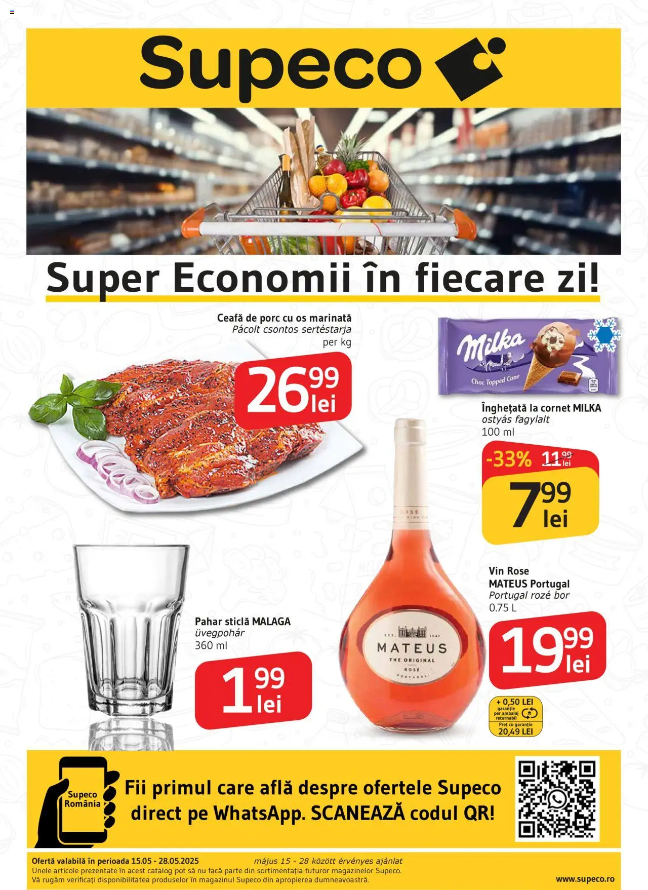 Catalog Supeco 15 - 28 Mai 2025 | Pagina 1 | Produse: Keçeli kalem, Vin, Înghețată