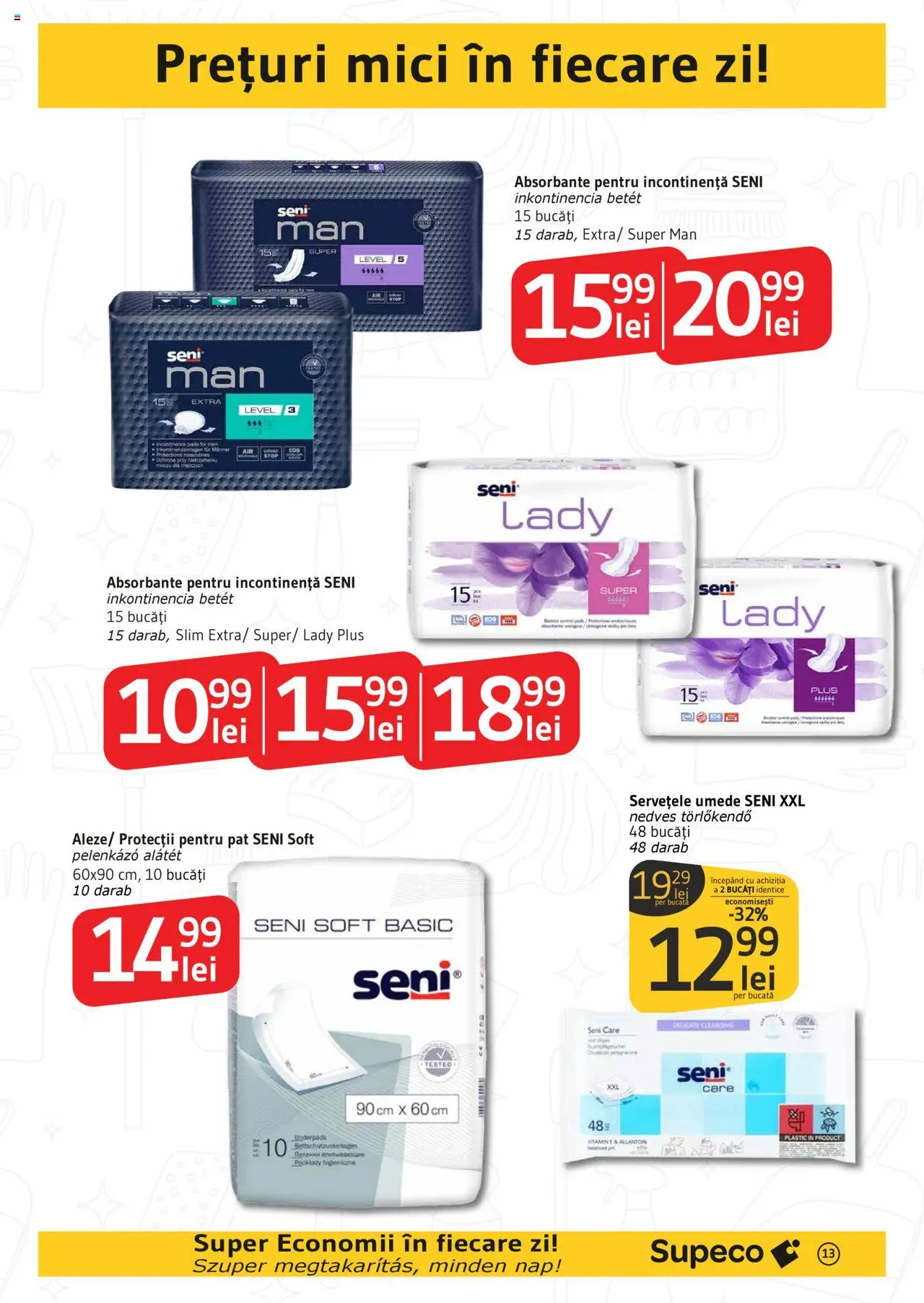 Catalog Supeco 15 - 28 Mai 2025 | Pagina 13 | Produse: Pat, Mici, Șervețele umede, Absorbante