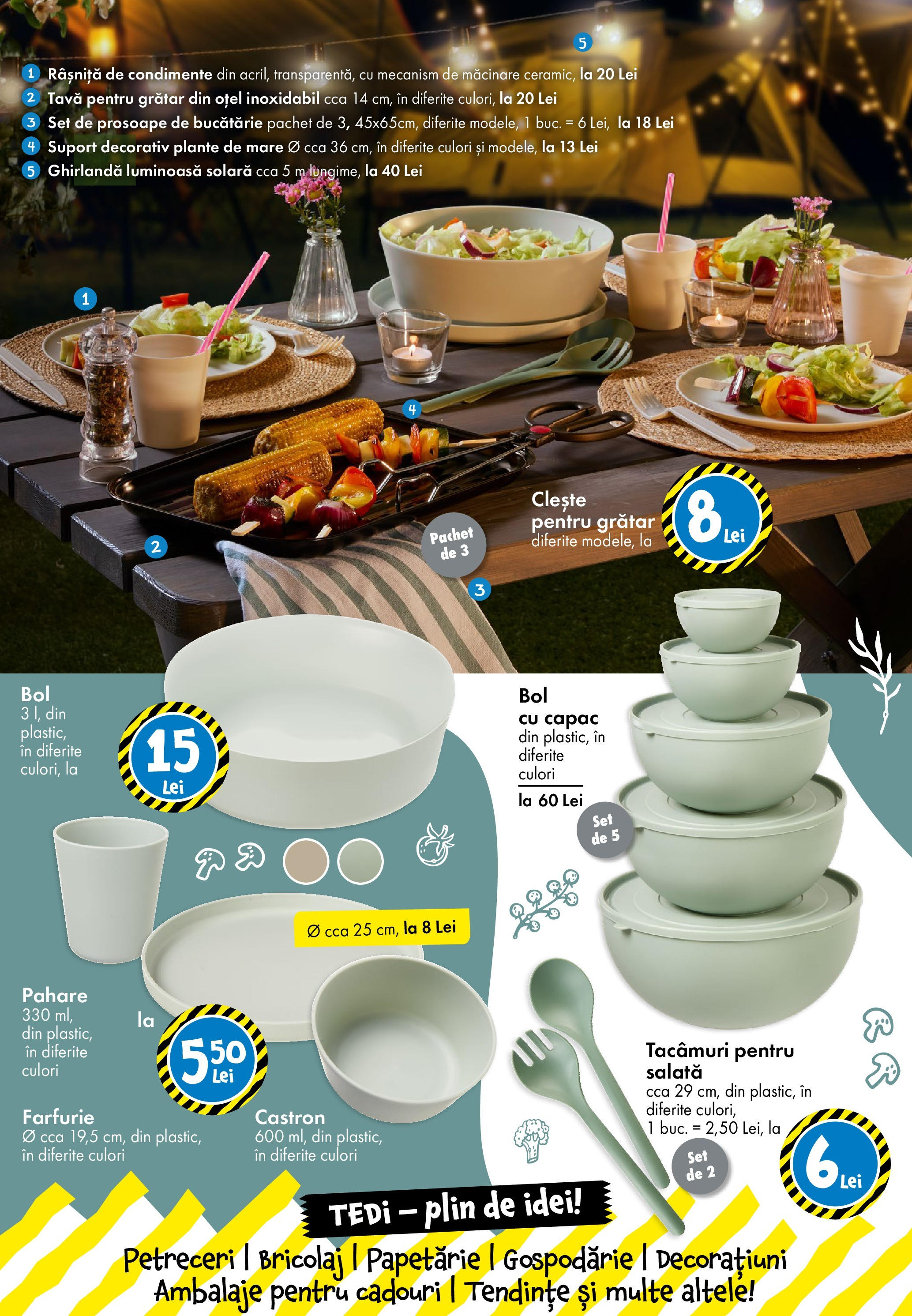 Catalog TEDi 16 - 24 Mai 2025 | Pagina 10 | Produse: Pahare, Bucătărie, Salată, Condimente