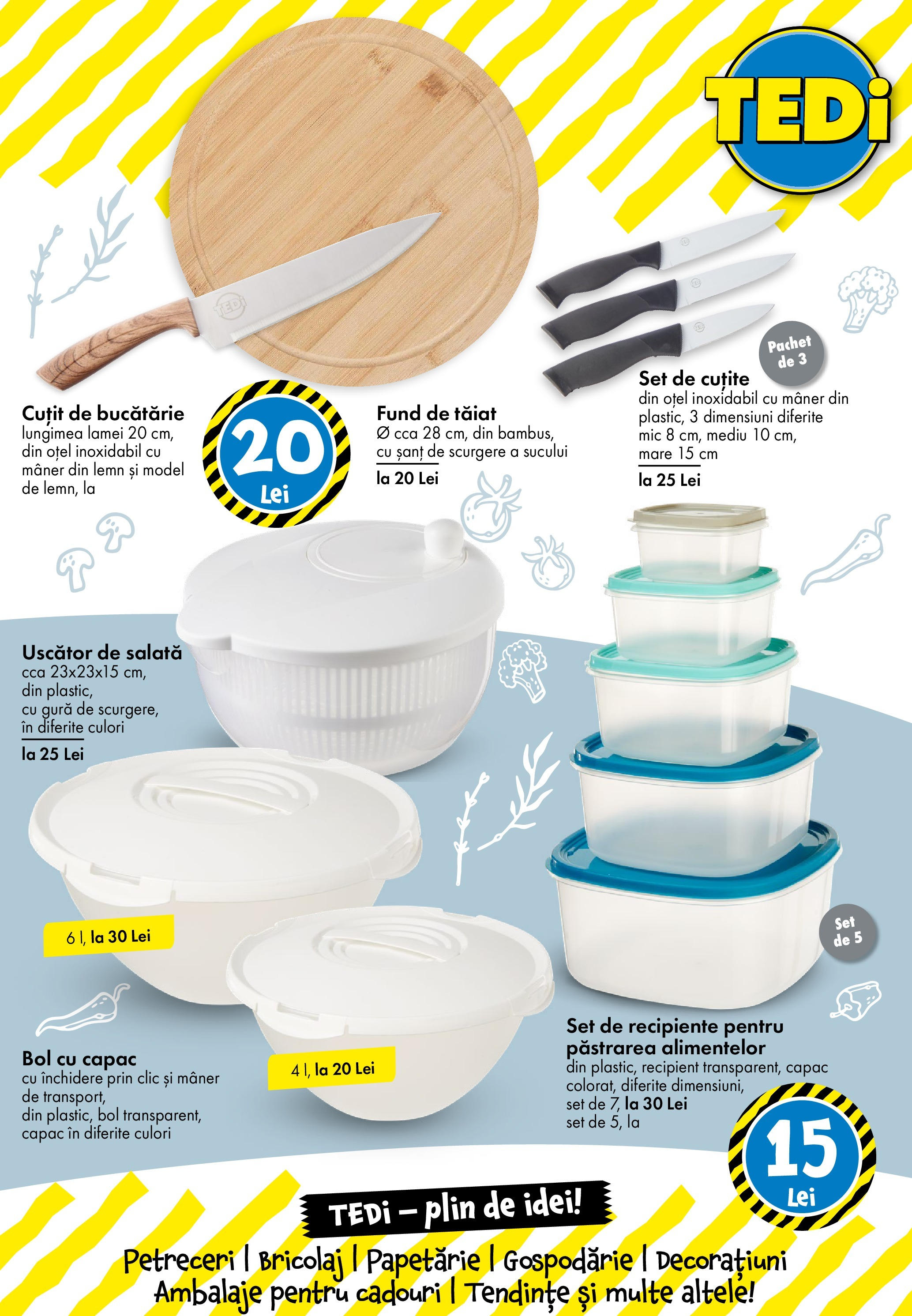 Catalog TEDi 16 - 24 Mai 2025 | Pagina 13 | Produse: Bucătărie, Cuțit, Recipiente, Salată