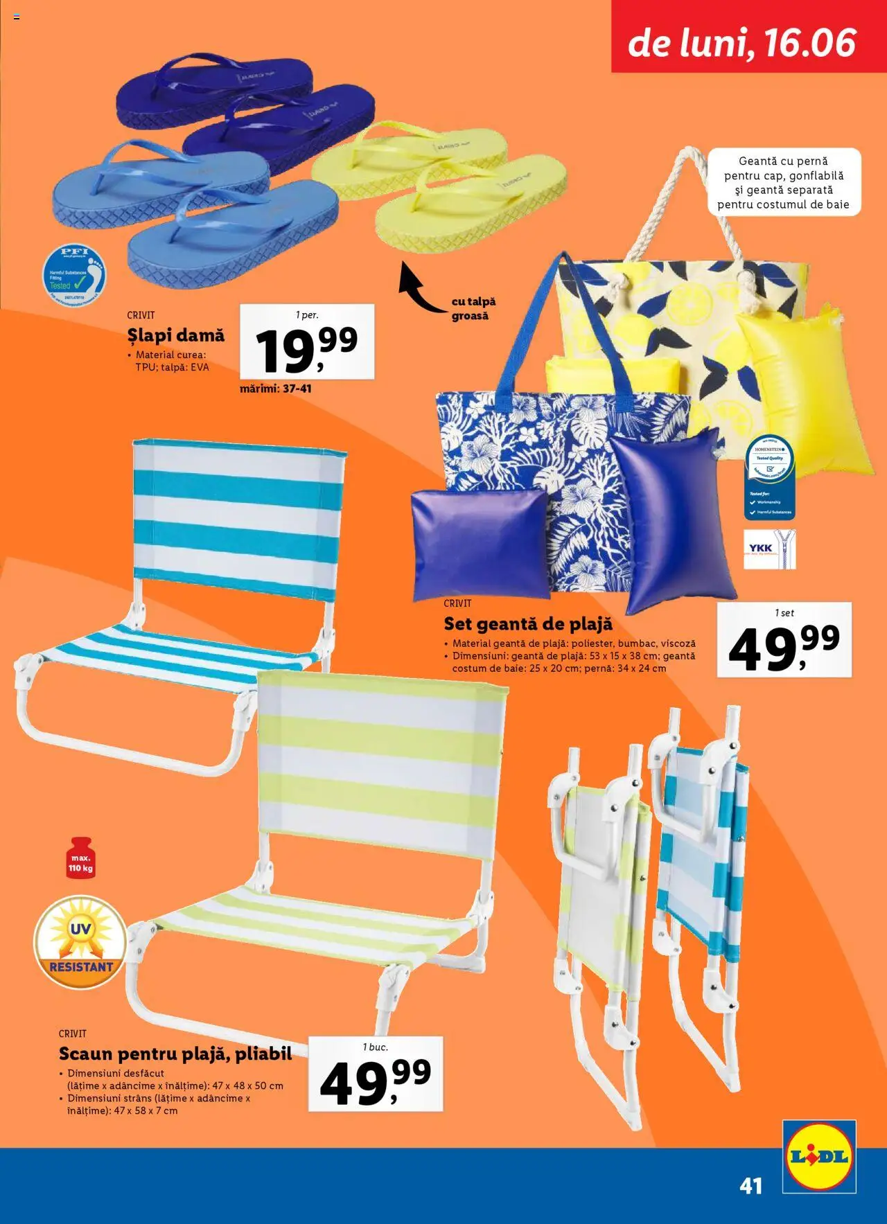 Catalog LIDL 19 Mai - 6 Iulie 2025 | Pagina 41 | Produse: Curea, Scaun, Costum de baie, Șlapi
