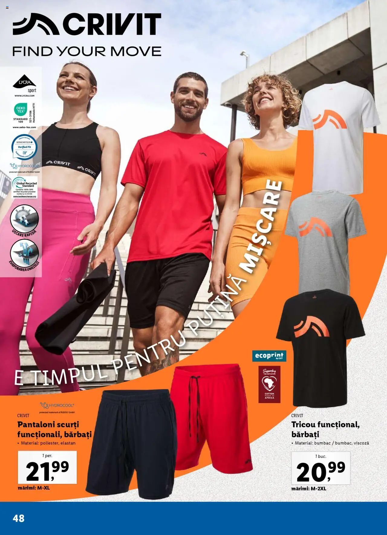 Catalog LIDL 19 Mai - 6 Iulie 2025 | Pagina 48 | Produse: Tricou, Pantaloni, Pantaloni scurți