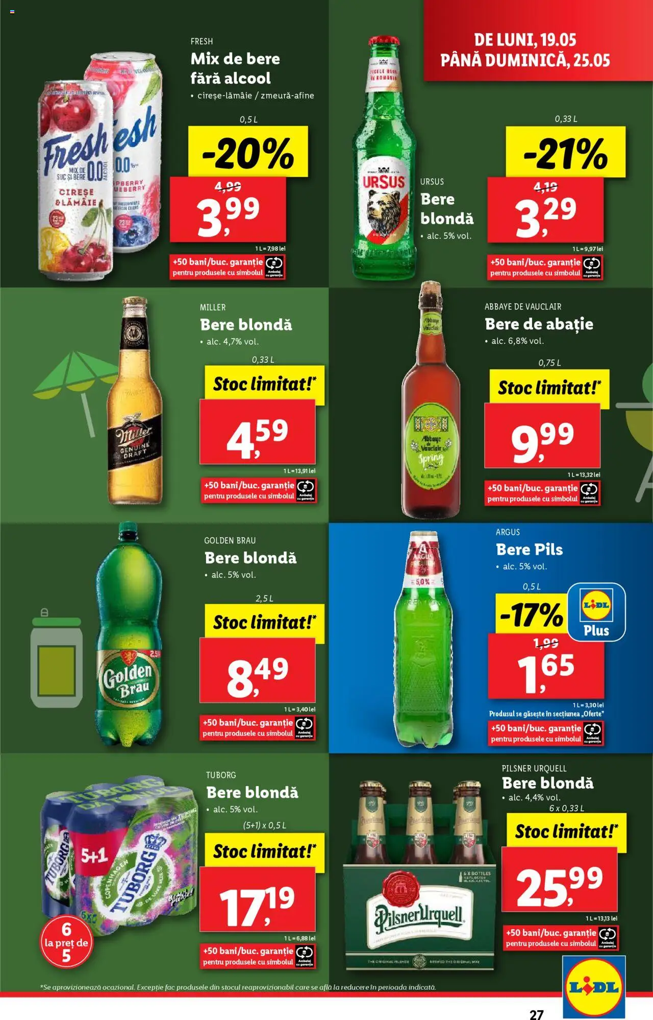 Catalog LIDL 19 - 25 Mai 2025 | Pagina 27 | Produse: Atıştırmalık, Suc, Bere, Cireșe