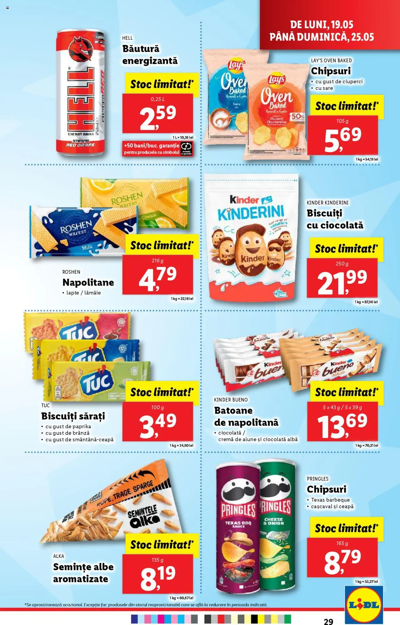 Catalog LIDL 19 - 25 Mai 2025 | Pagina 29 | Produse: Ciuperci, Napolitane, Lapte, Chipsuri