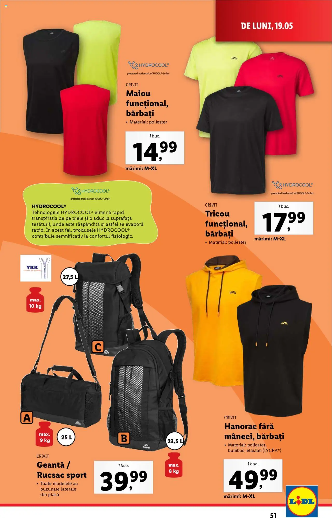 Catalog LIDL 19 - 25 Mai 2025 | Pagina 51 | Produse: Tricou, Maiou, Keşe, Rucsac