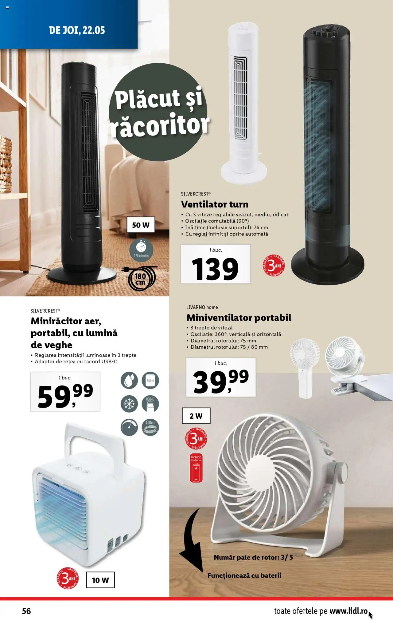 Catalog LIDL 19 - 25 Mai 2025 | Pagina 56 | Produse: Tavuk suyu, Ventilator, Baterie, Baterii