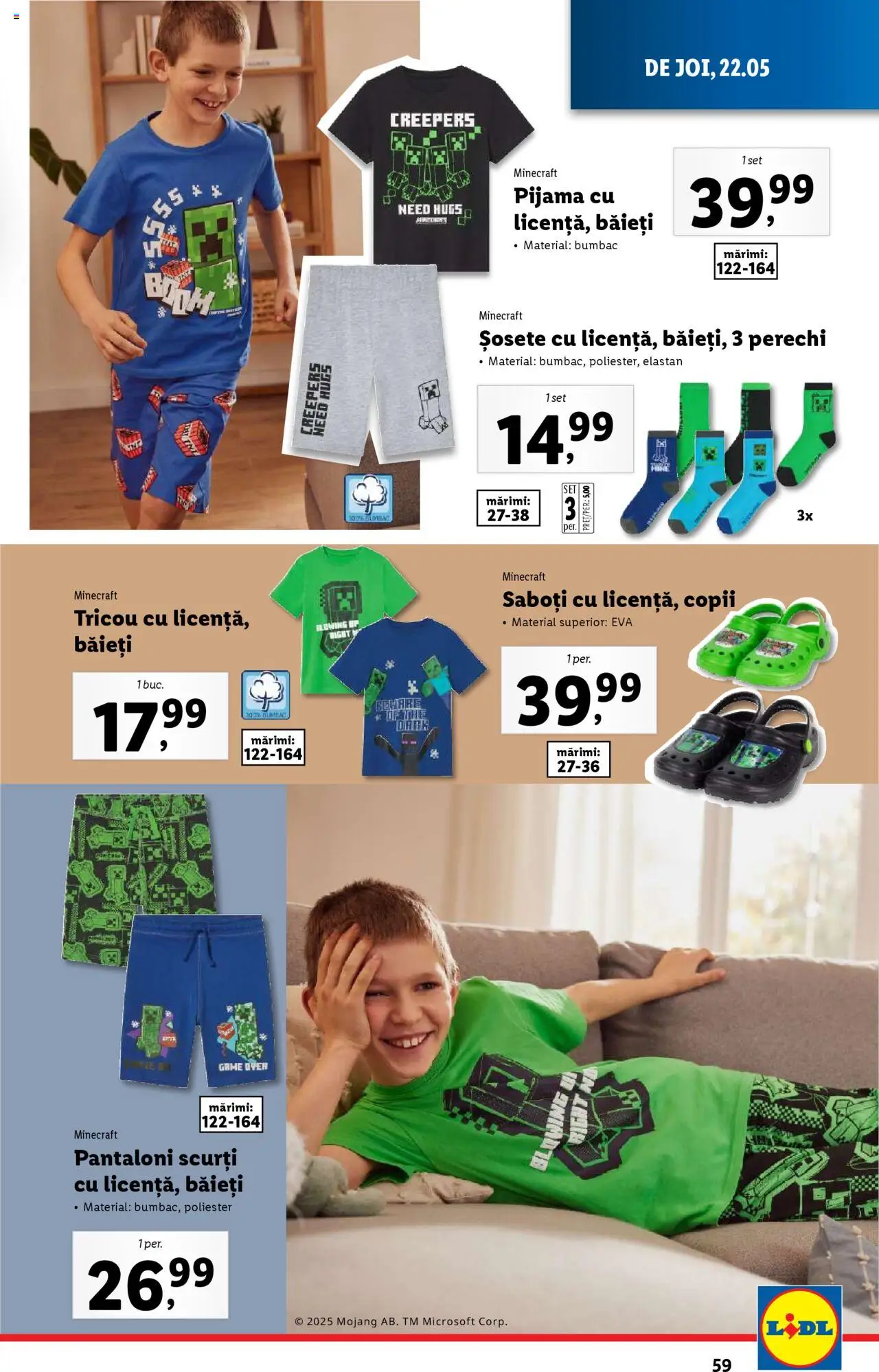 Catalog LIDL 19 - 25 Mai 2025 | Pagina 59 | Produse: Tricou, Pantaloni, Pantaloni scurți, Șosete