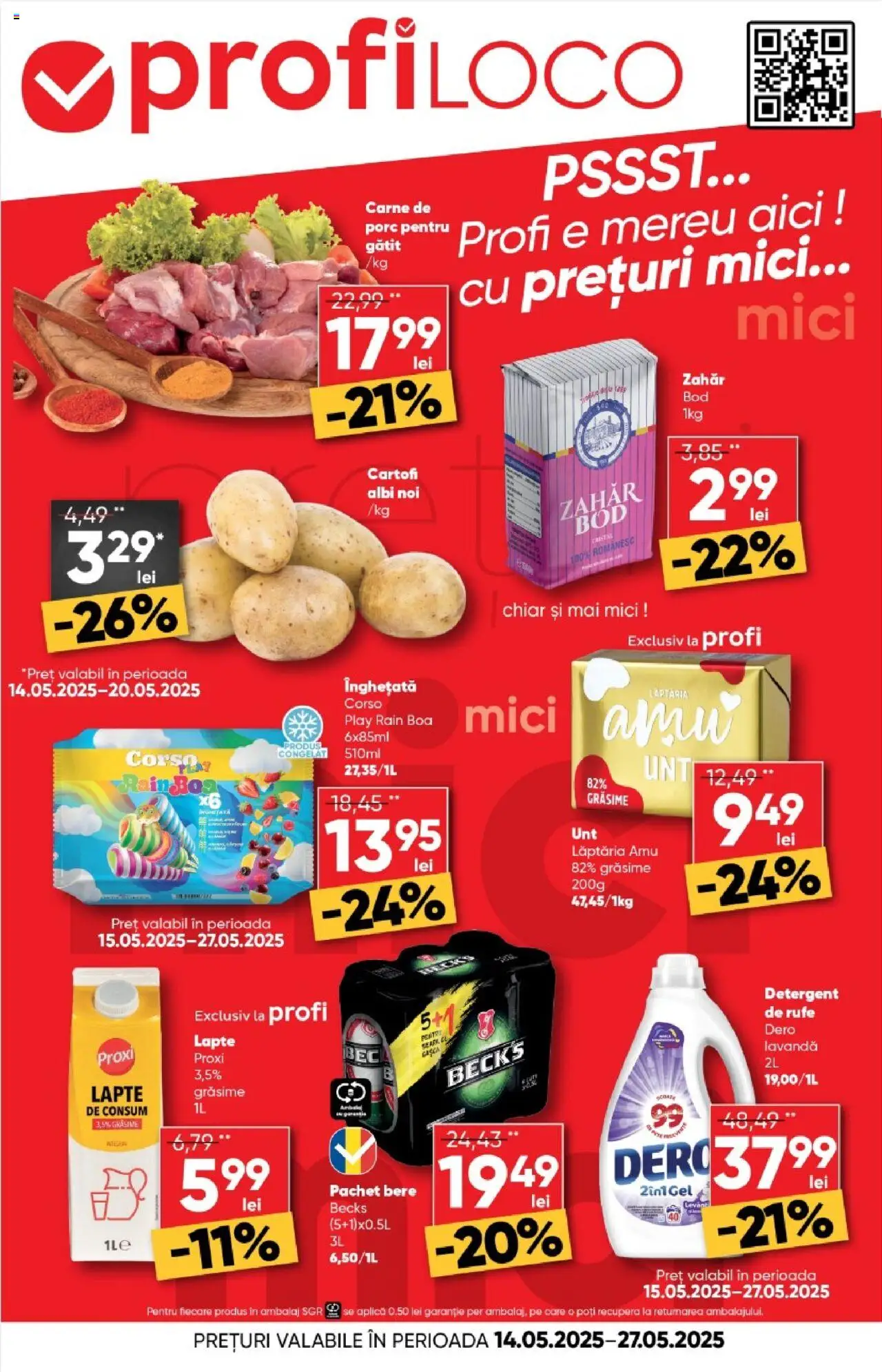Catalog Profi 14 - 27 Mai 2025 | Pagina 1 | Produse: Bere, Detergent, Înghețată, Cartofi