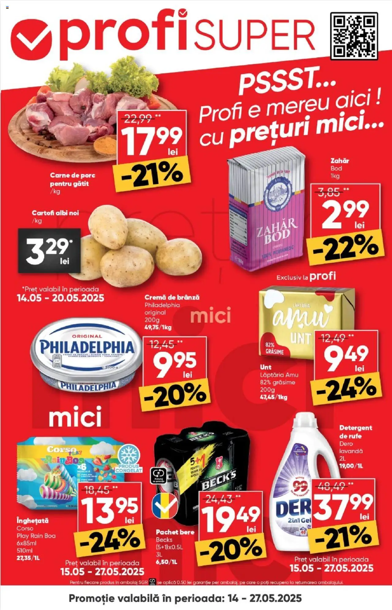 Catalog Profi 14 - 27 Mai 2025 | Pagina 1 | Produse: Bere, Detergent, Cremă de brânză, Cartofi