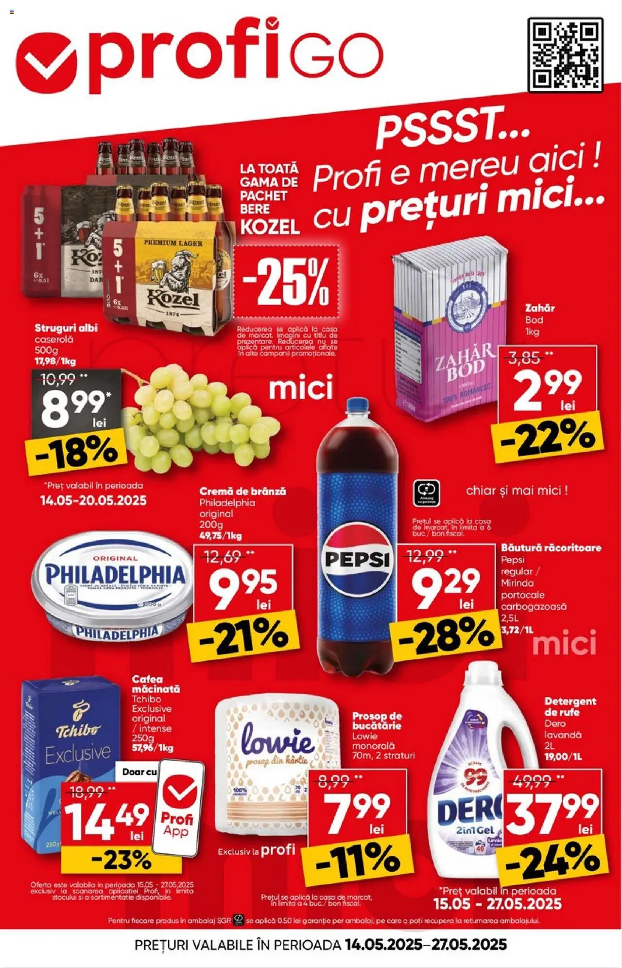 Catalog Profi 14 - 27 Mai 2025 | Pagina 1 | Produse: Cremă, Cafea, Detergent, Cremă de brânză