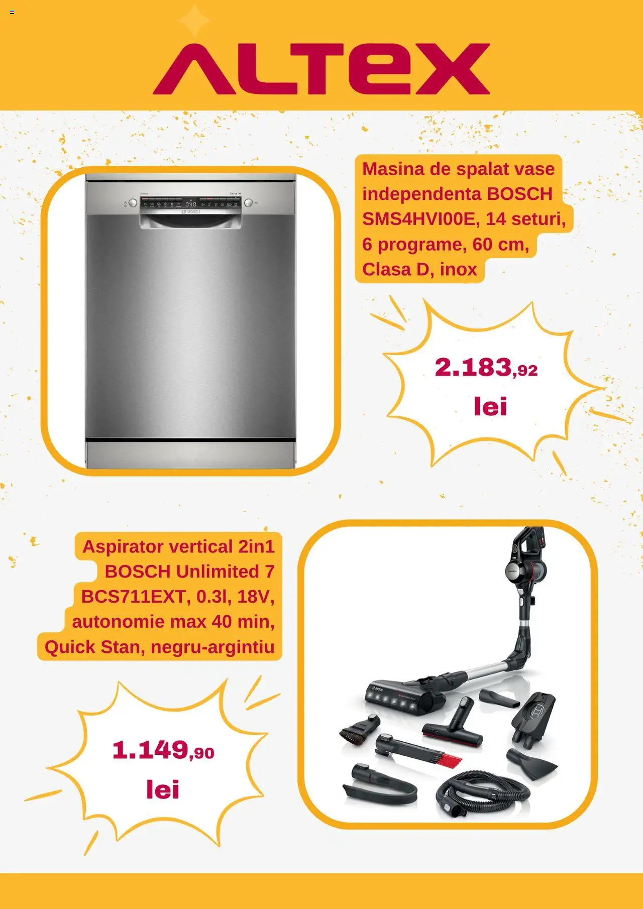 Catalog Altex 15 - 21 Mai 2025 | Pagina 6 | Produse: Mașină De Spălat, Mașină De Spălat Vase, Aspirator