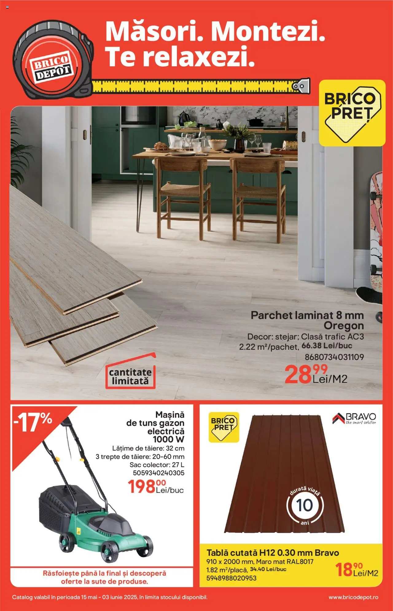 Catalog Brico Depot 15 Mai - 3 Iunie 2025 | Pagina 1 | Produse: Tablă, Parchet, Mașină de tuns