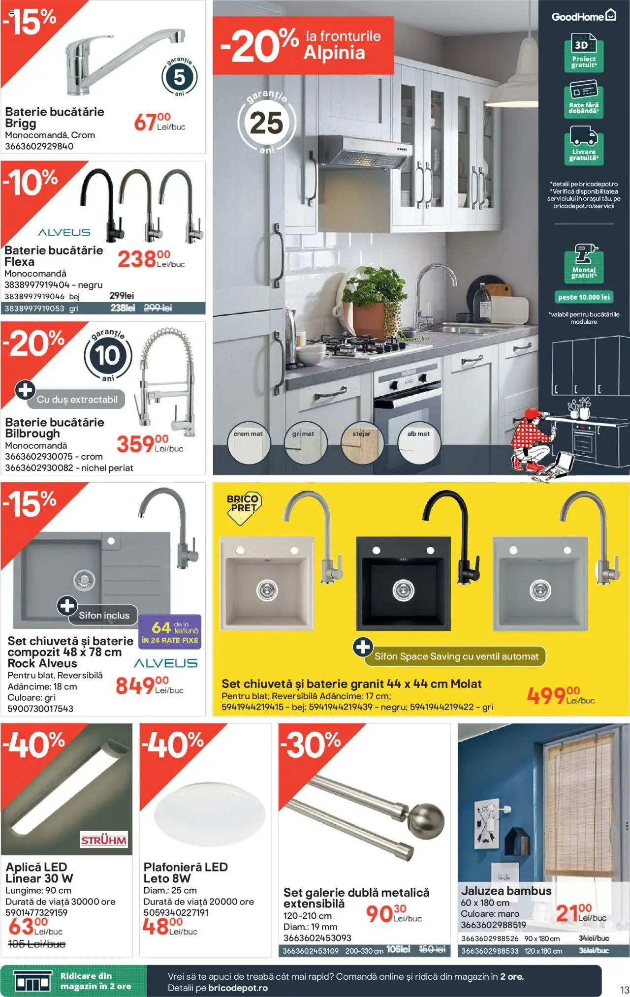 Catalog Brico Depot 15 Mai - 3 Iunie 2025 | Pagina 13 | Produse: Plafonieră, Bucătărie, Babak, Baterie