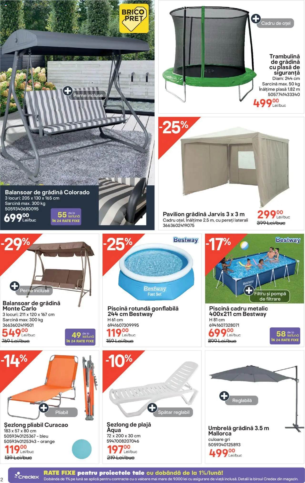 Catalog Brico Depot 15 Mai - 3 Iunie 2025 | Pagina 2 | Produse: Piscină, Șezlong, Pavilion, Balansoar