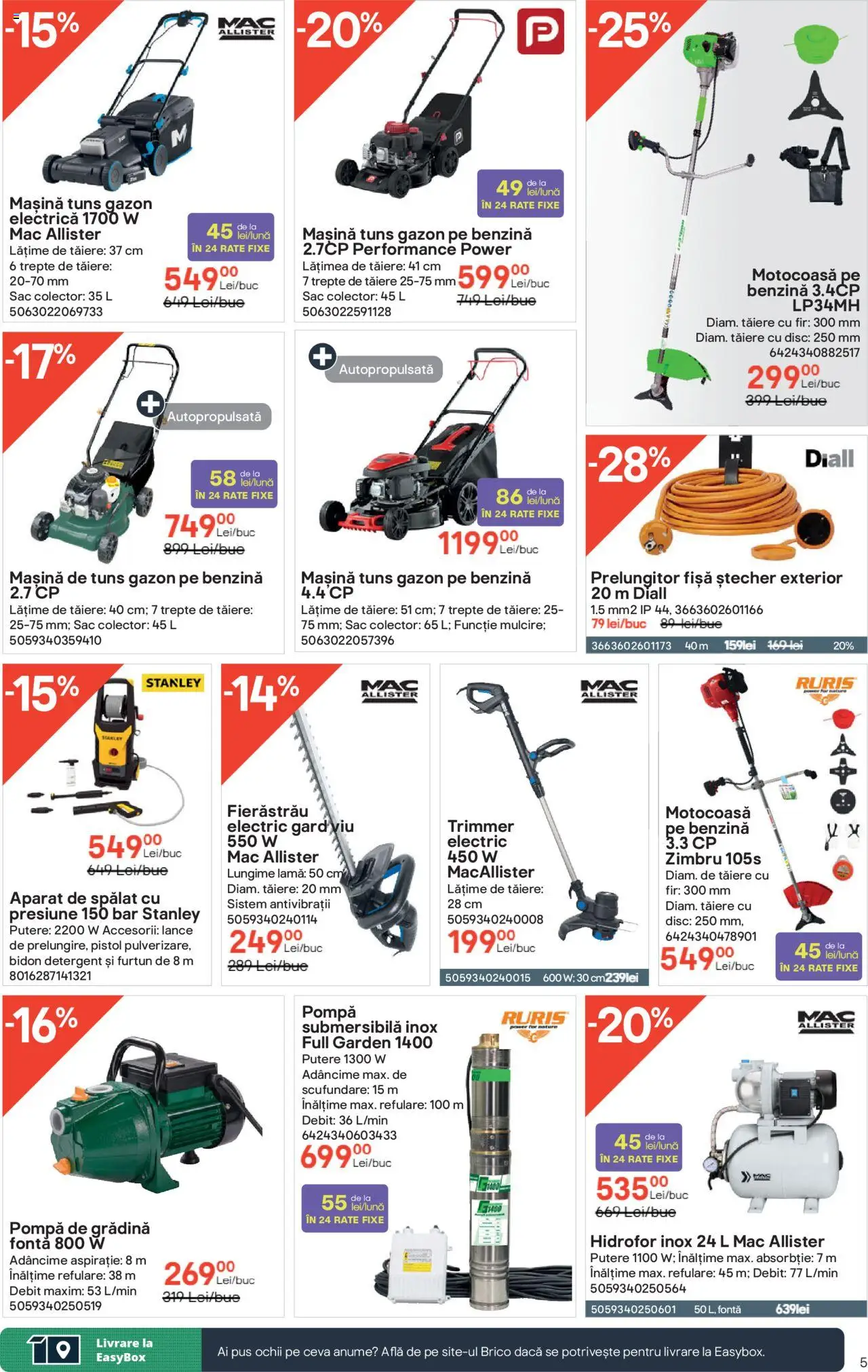 Catalog Brico Depot 15 Mai - 3 Iunie 2025 | Pagina 5 | Produse: Trimmer, Prelungitor, Detergent, Mașină de tuns