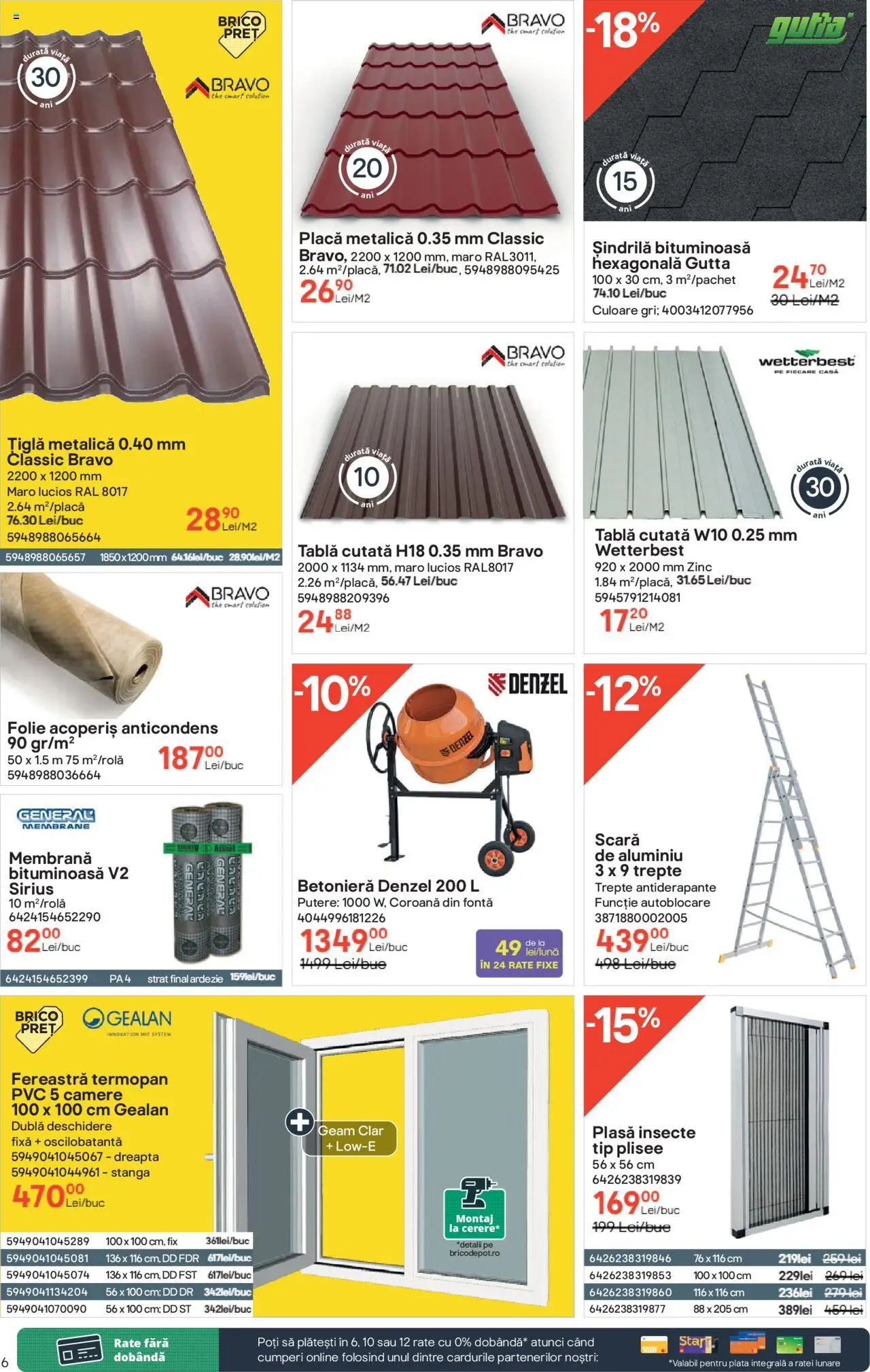 Catalog Brico Depot 15 Mai - 3 Iunie 2025 | Pagina 6 | Produse: Tablă, Fereastră, Scară, Țiglă