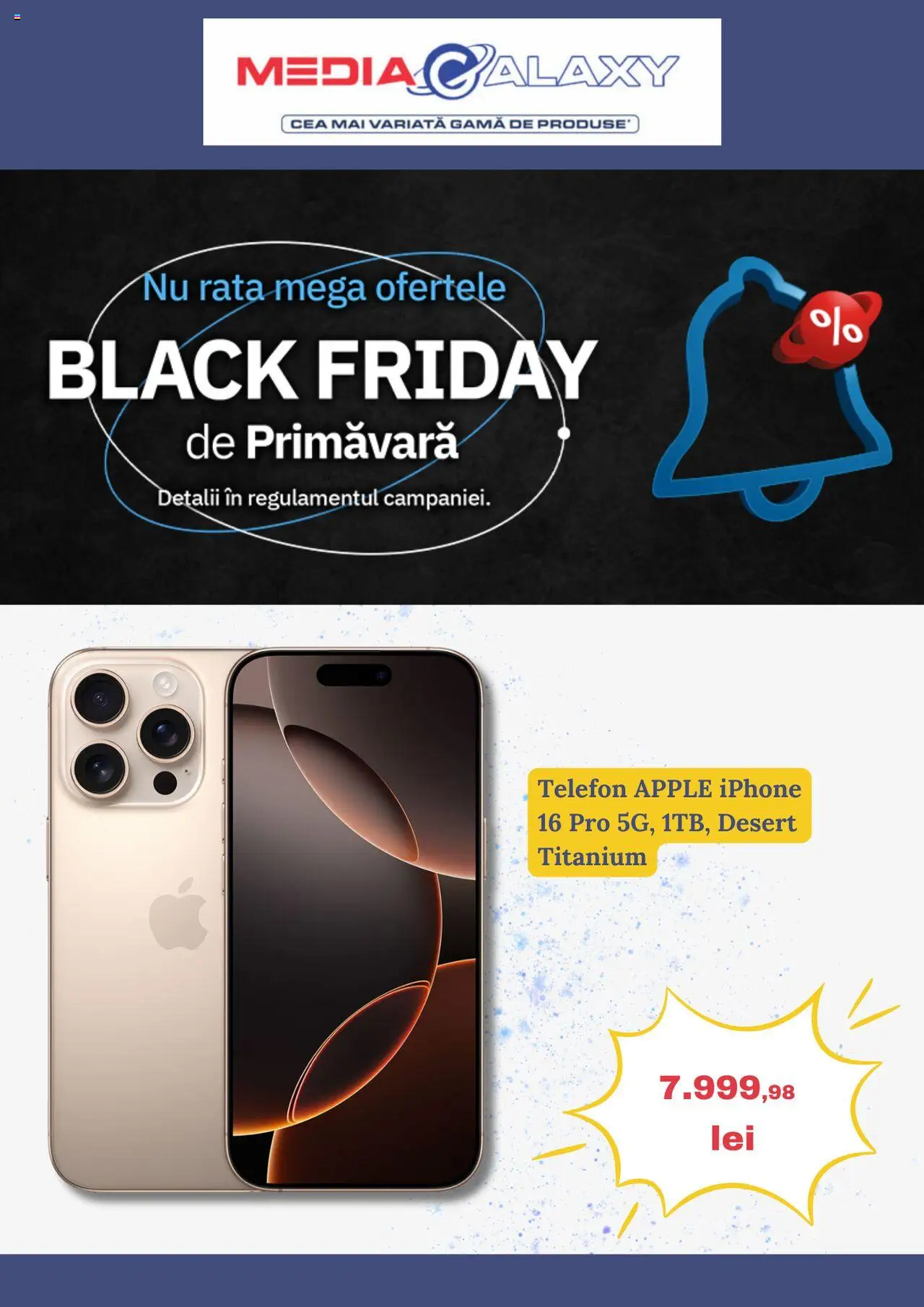 Catalog Media Galaxy 15 - 21 Mai 2025 | Pagina 1 | Produse: Telefon, Rață, Apple