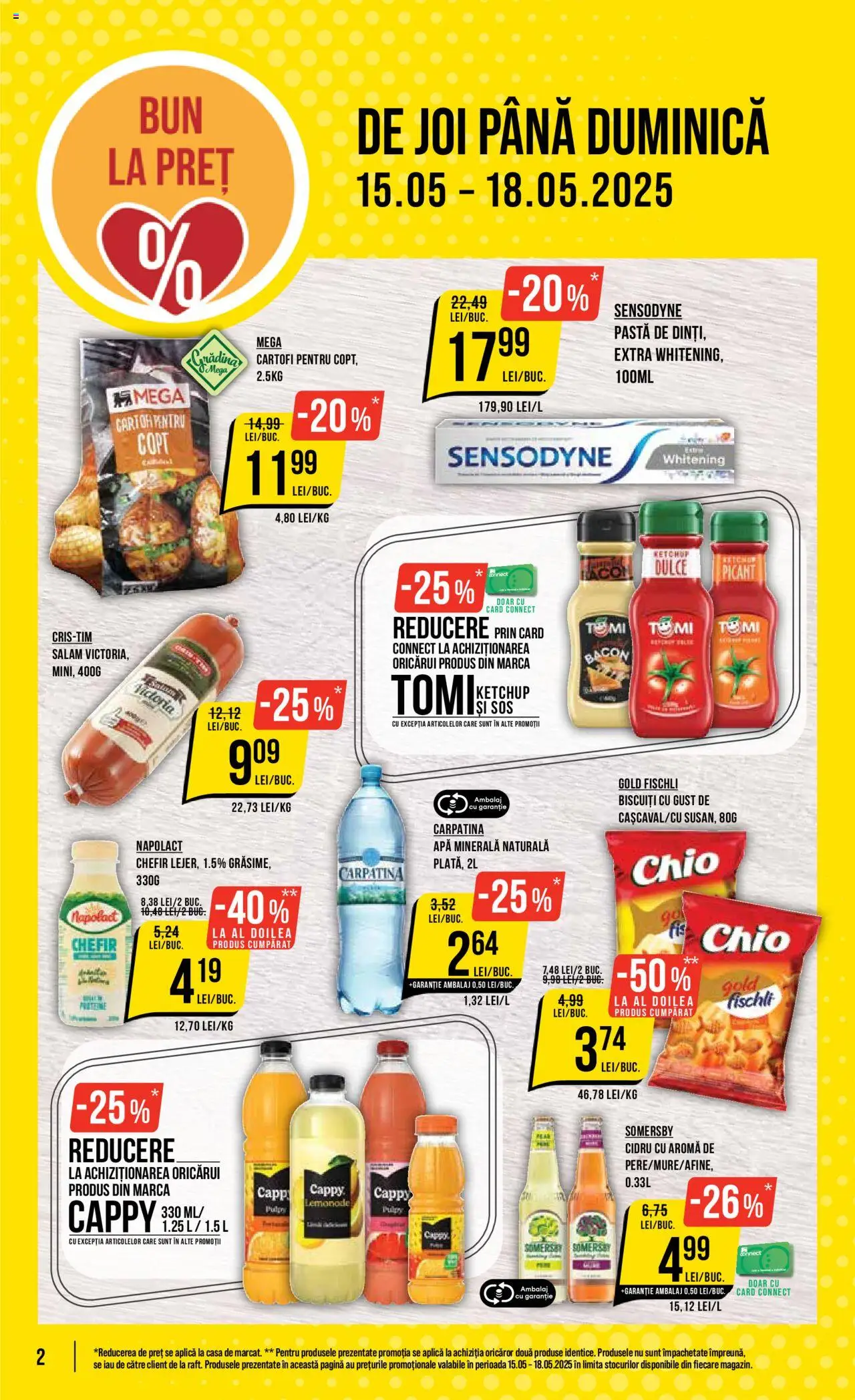 Catalog Mega Image 15 - 21 Mai 2025 | Pagina 2 | Produse: Yazı tahtası kalemi, Salam, Biscuiți, Sos