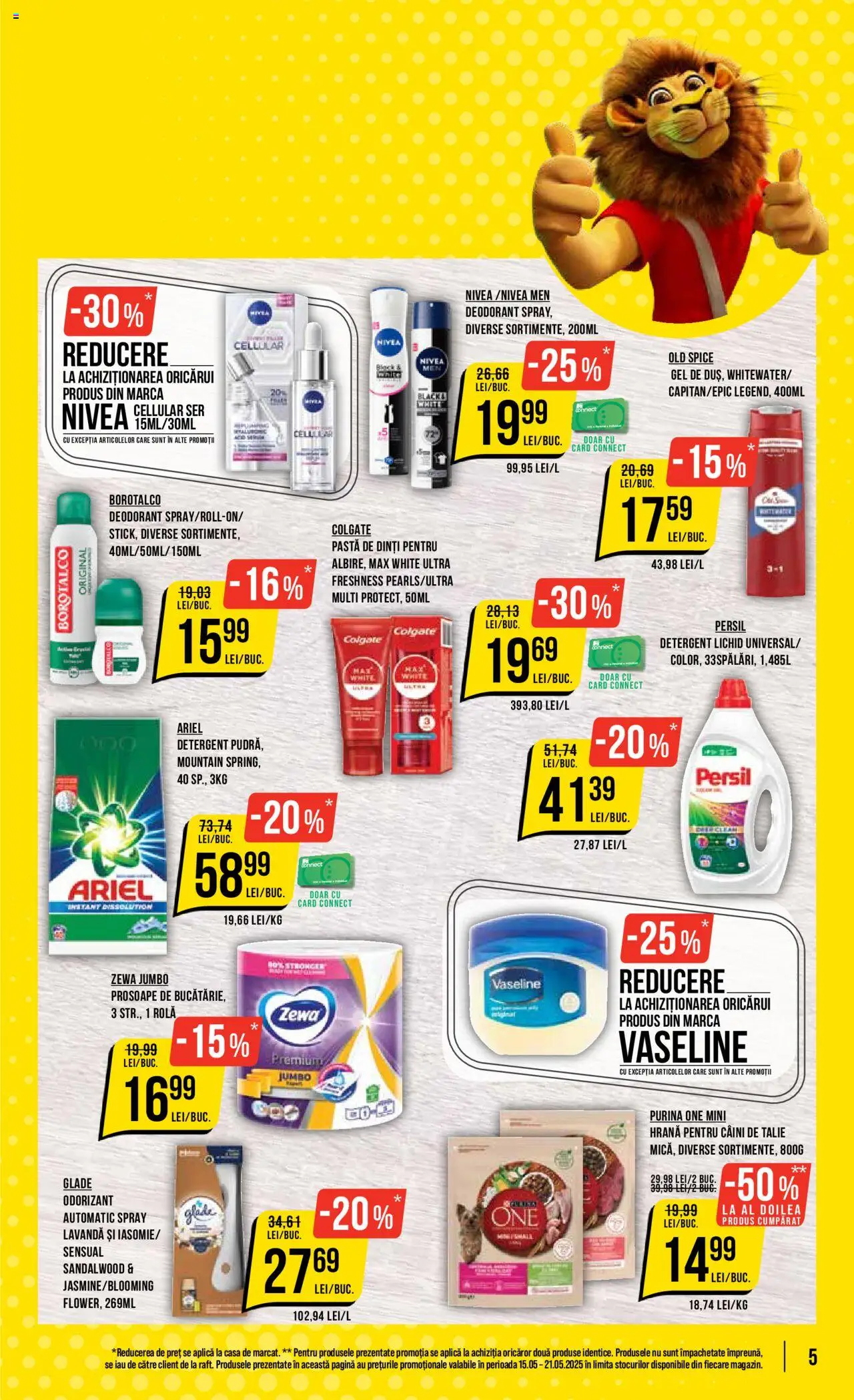 Catalog Mega Image 15 - 21 Mai 2025 | Pagina 5 | Produse: Kısırlaştırılmış Kedi Maması, Hrană pentru câini, Pastă de dinți, Detergent
