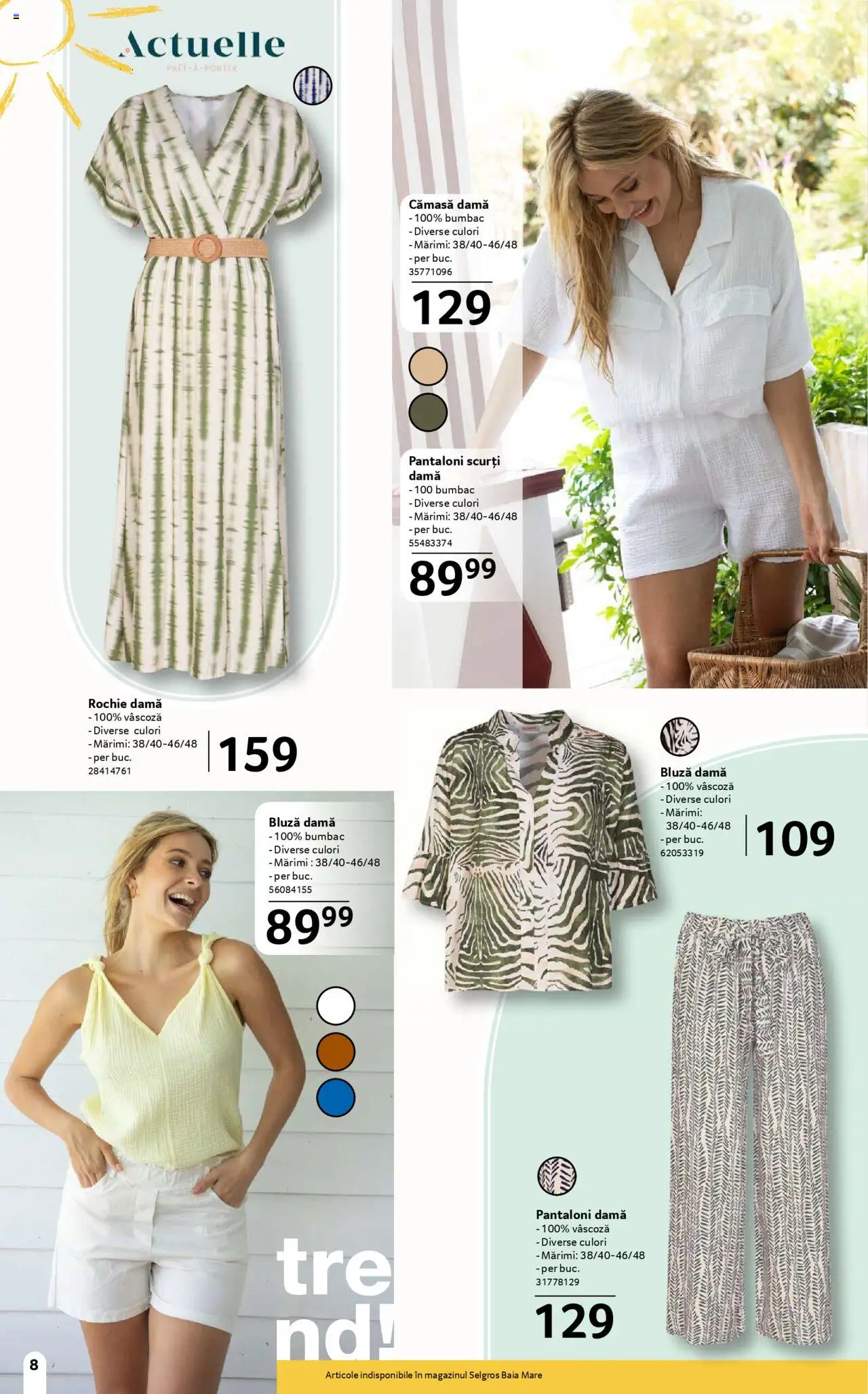 Catalog Selgros 16 Mai - 12 Iunie 2025 | Pagina 8 | Produse: Rochie, Bluză, Pantaloni, Pantaloni scurți