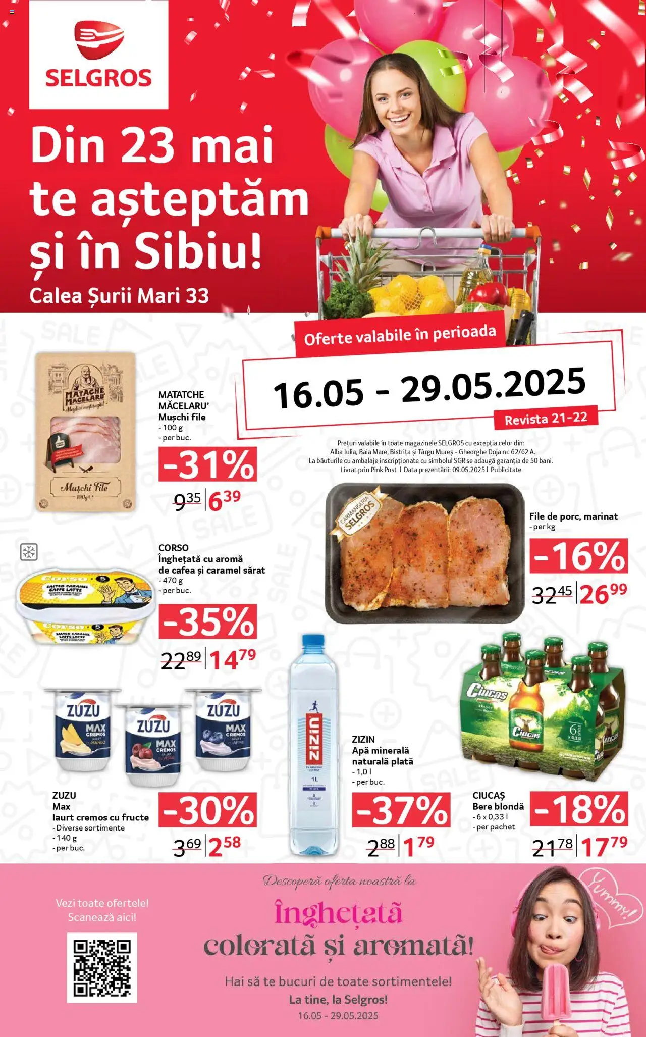 Catalog Selgros 16 - 29 Mai 2025 | Pagina 1 | Produse: Bere, Înghețată, Apă, Fructe