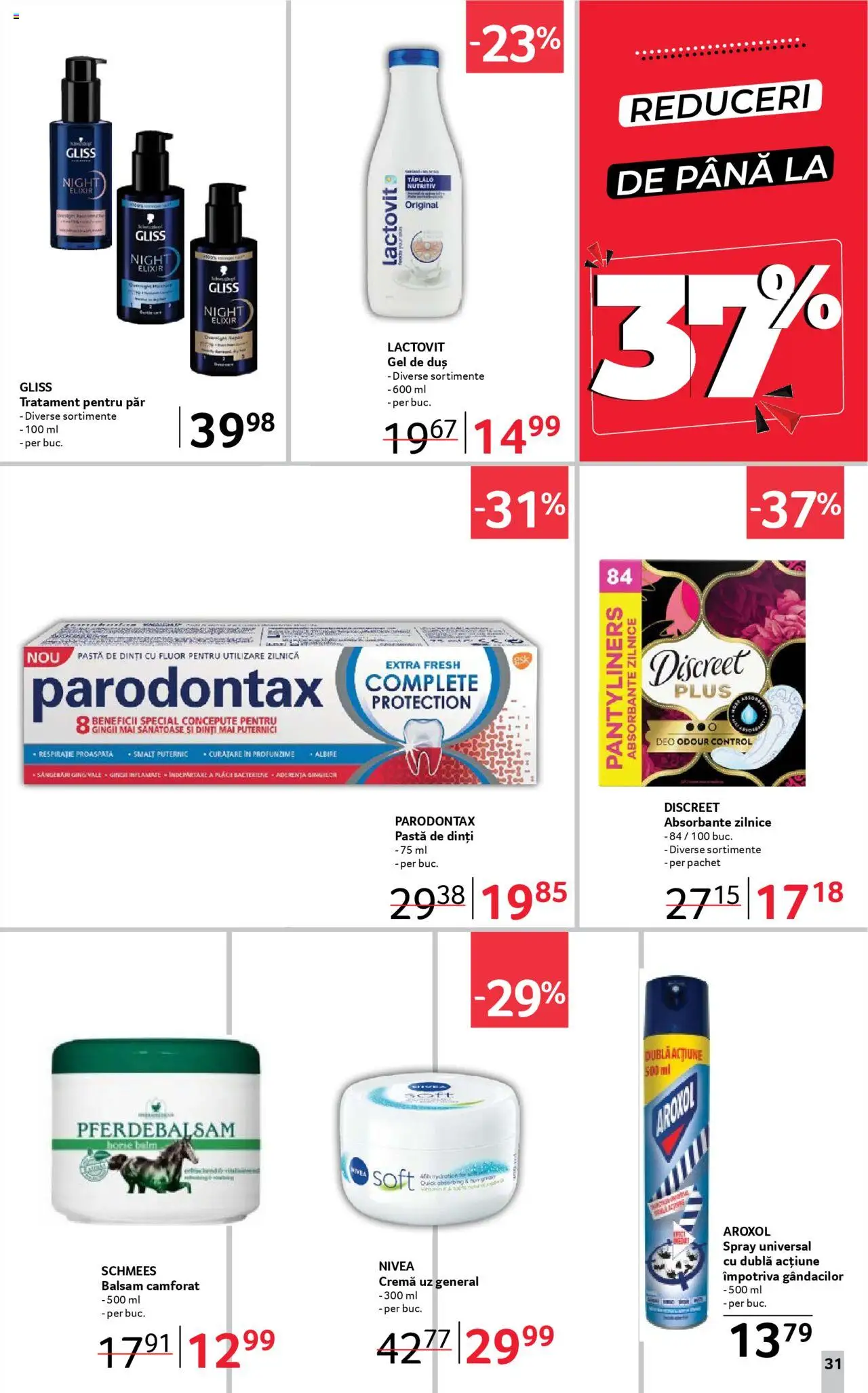 Catalog Selgros 16 - 29 Mai 2025 | Pagina 31 | Produse: Tratament pentru păr, Duș, Pastă de dinți, Absorbante