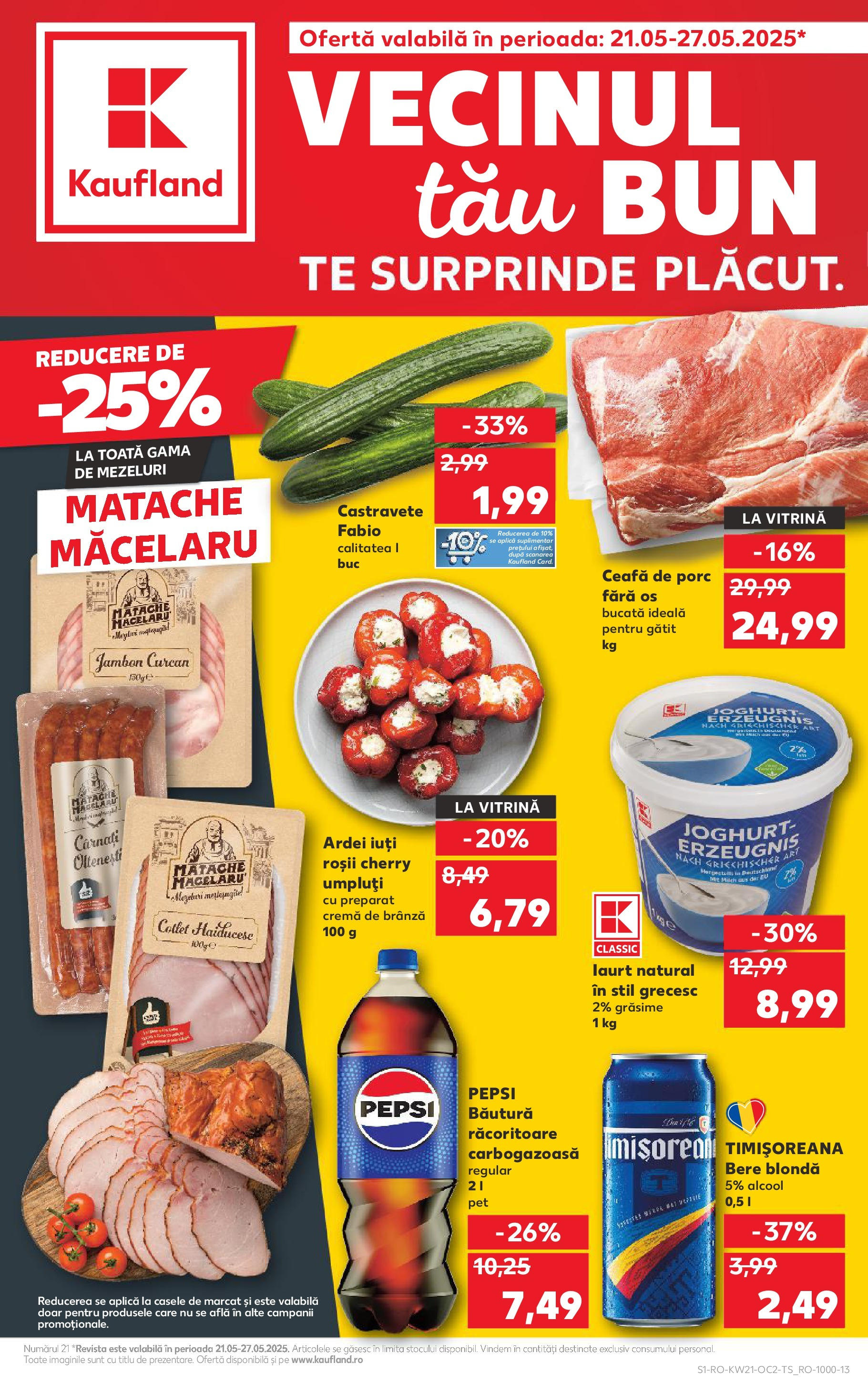 Catalog Kaufland 21 - 27 Mai 2025 | Pagina 1 | Produse: Vitrină, Brânză, Cremă, Bere