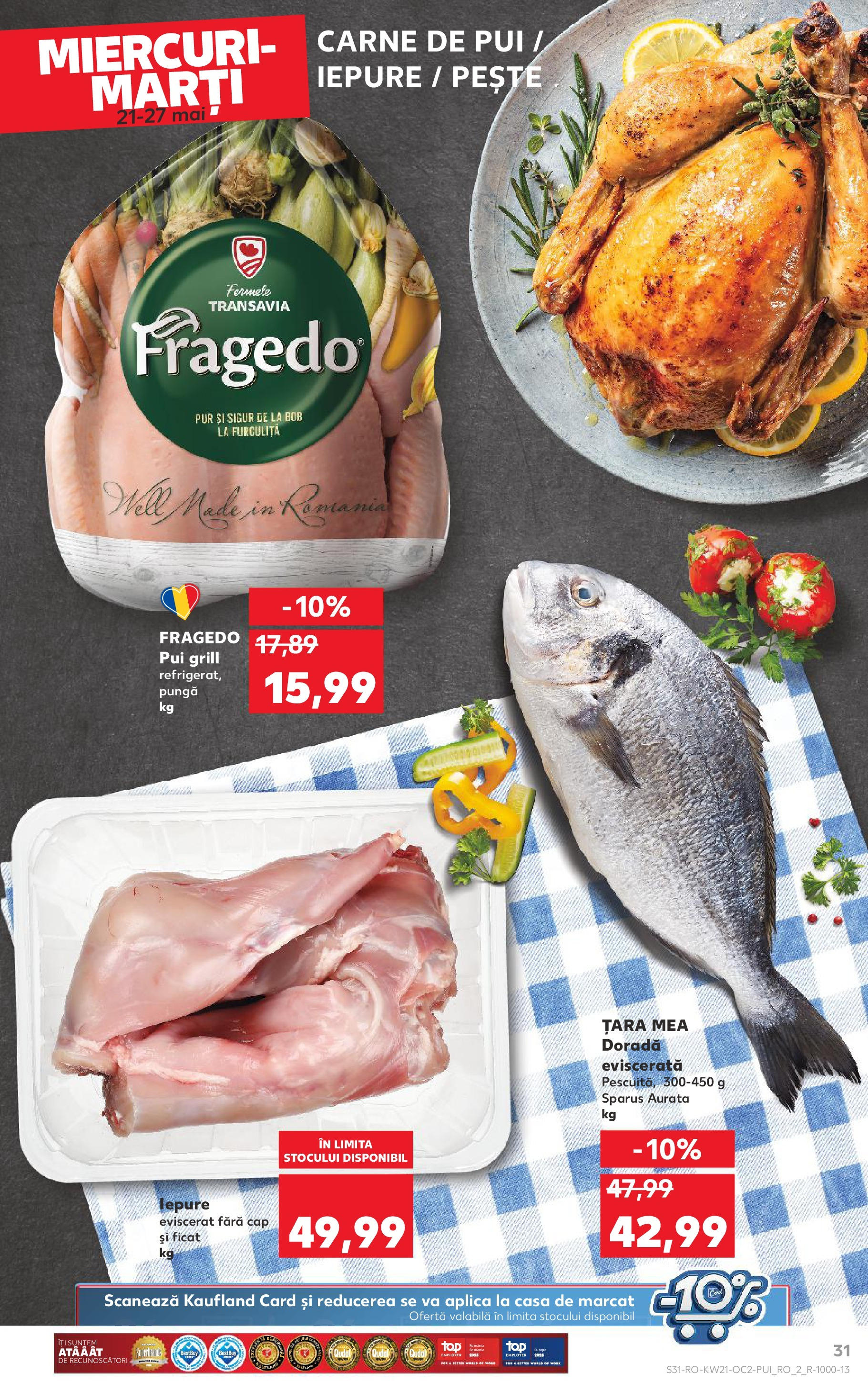 Catalog Kaufland 21 - 27 Mai 2025 | Pagina 31 | Produse: Pungă, Grill, Hacıyatmaz Kedi Oyuncağı, Pește