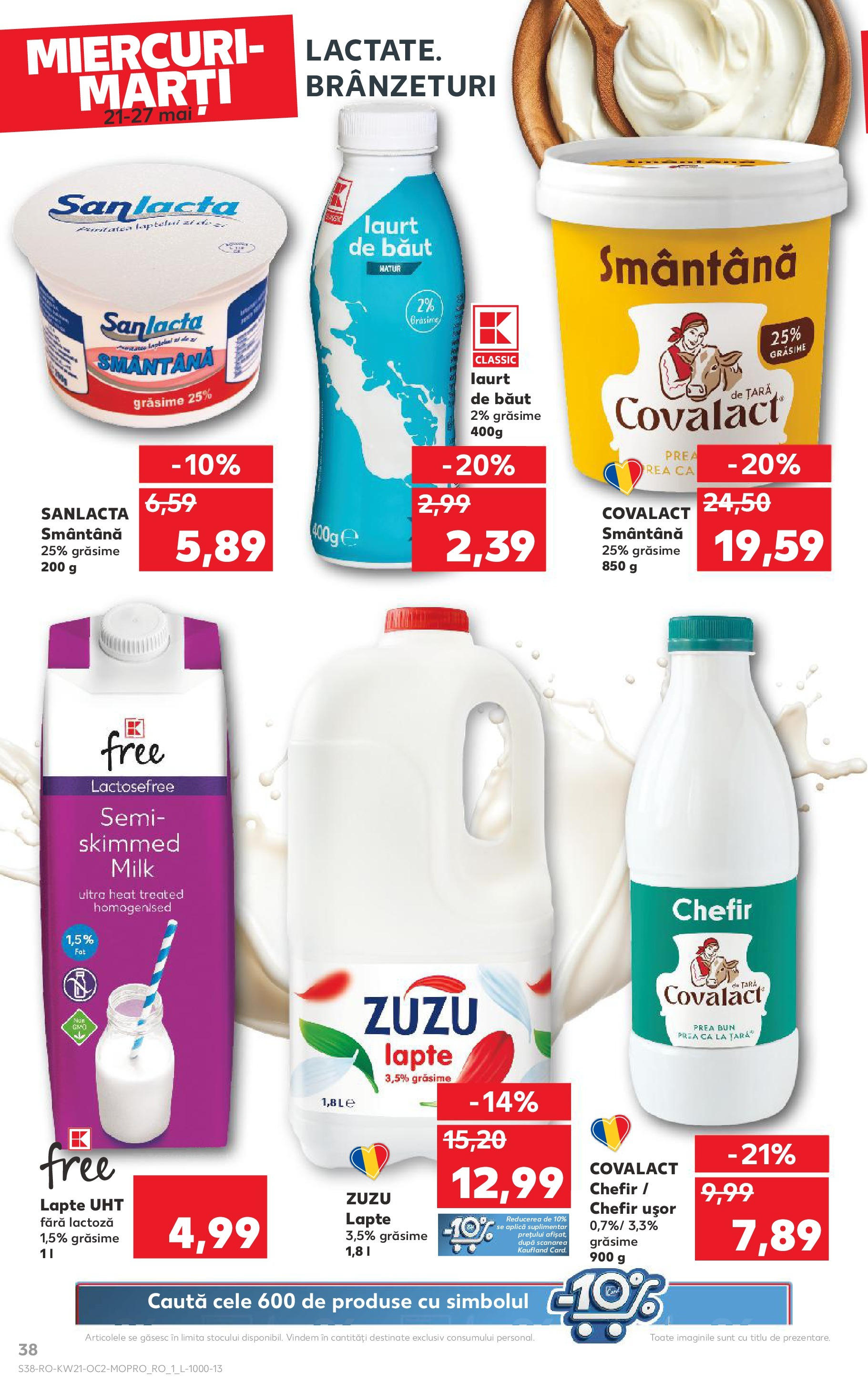 Catalog Kaufland 21 - 27 Mai 2025 | Pagina 38 | Produse: Lapte, Smântână