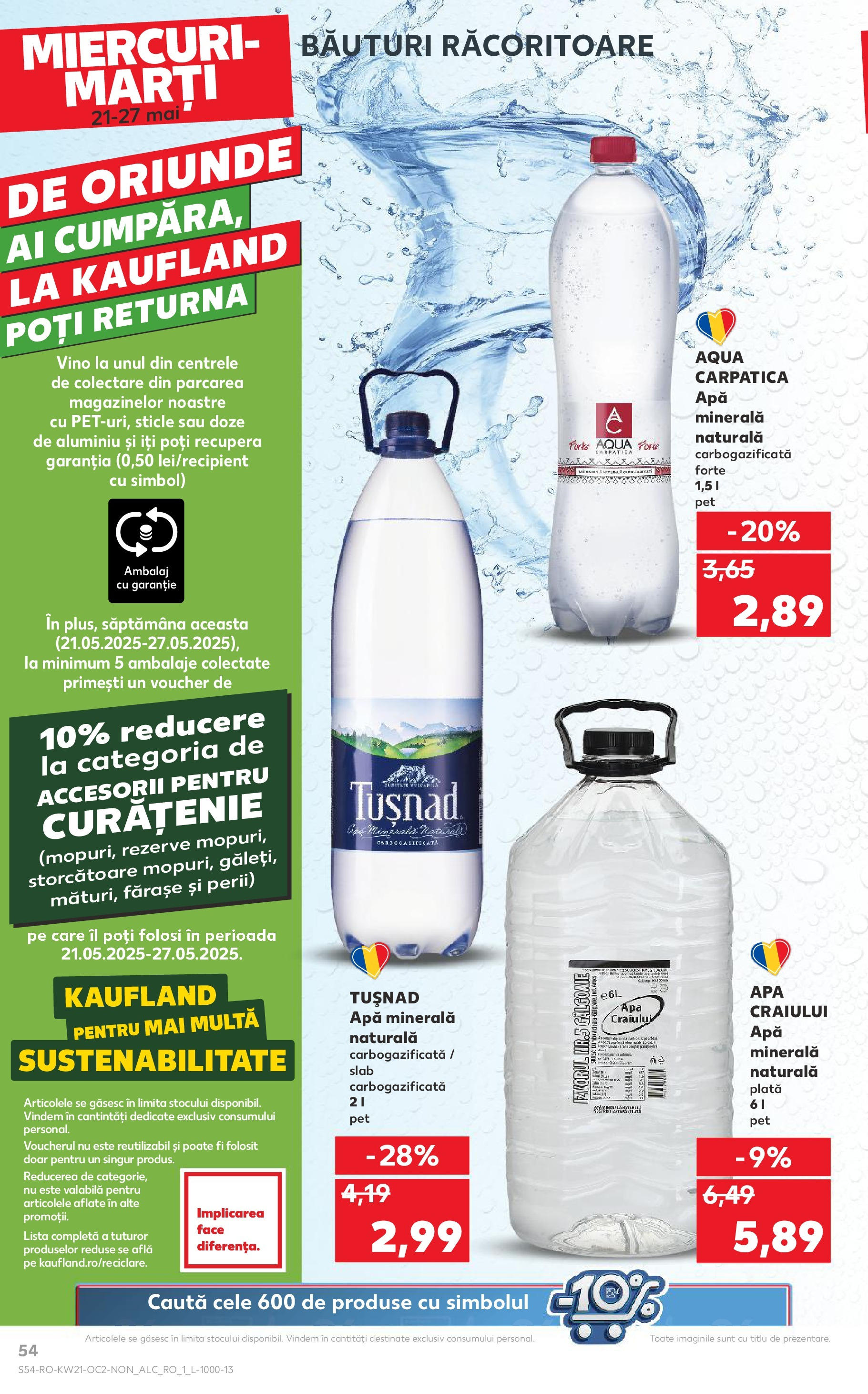 Catalog Kaufland 21 - 27 Mai 2025 | Pagina 54 | Produse: Yazı tahtası kalemi, Apă