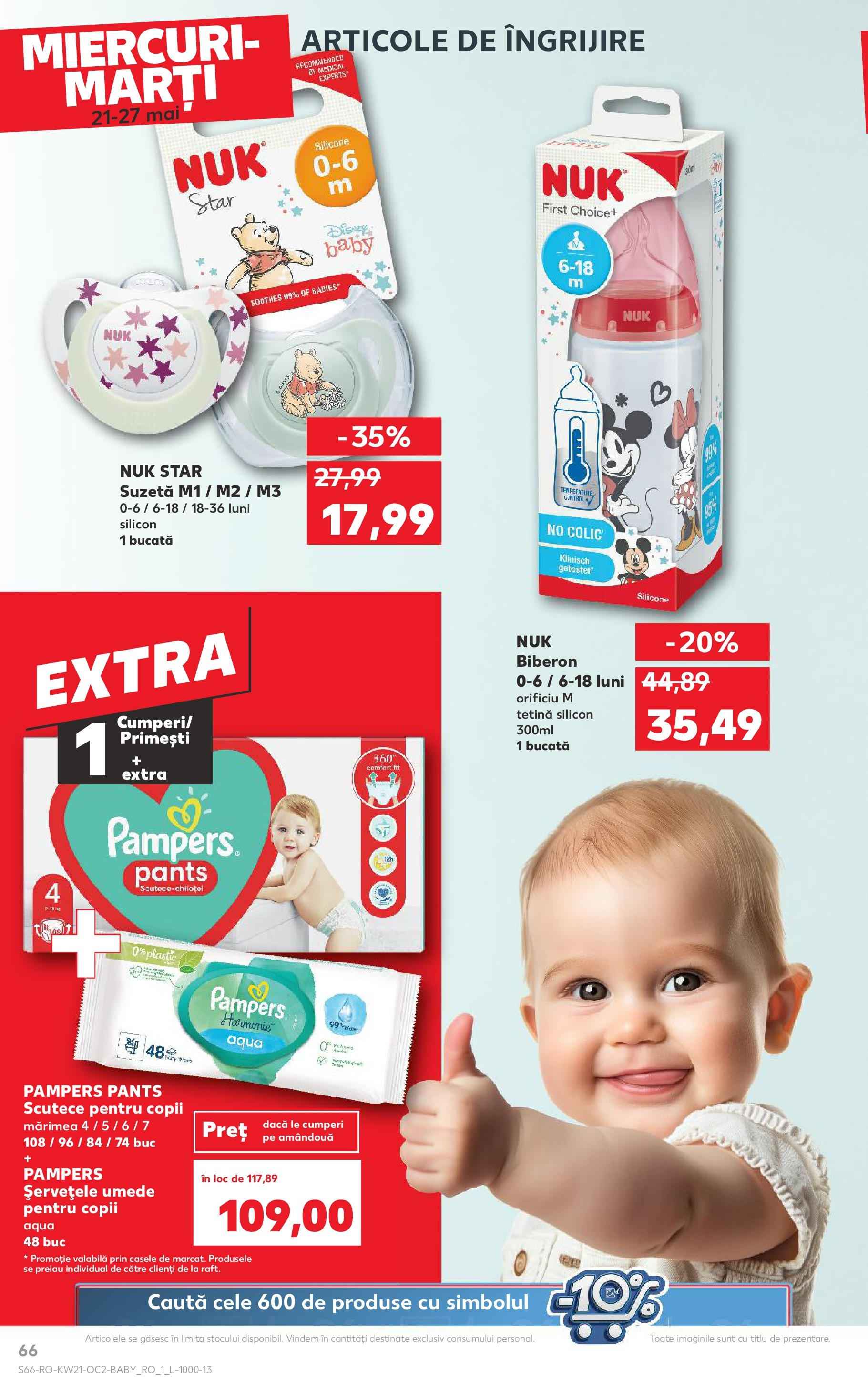 Catalog Kaufland 21 - 27 Mai 2025 | Pagina 66 | Produse: Suzetă, Pirinç gevreği, Șervețele umede, Scutece