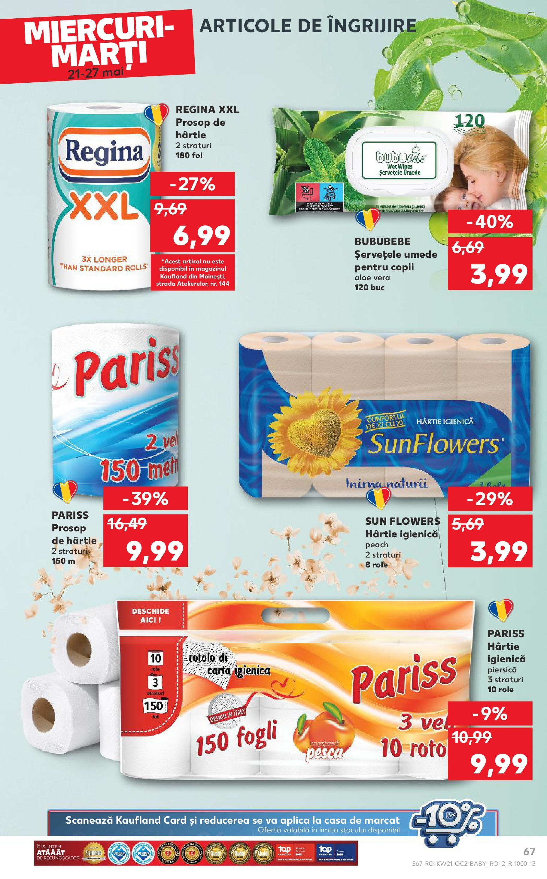 Catalog Kaufland 21 - 27 Mai 2025 | Pagina 67 | Produse: Piersică, Aloe vera, Role, Șervețele umede