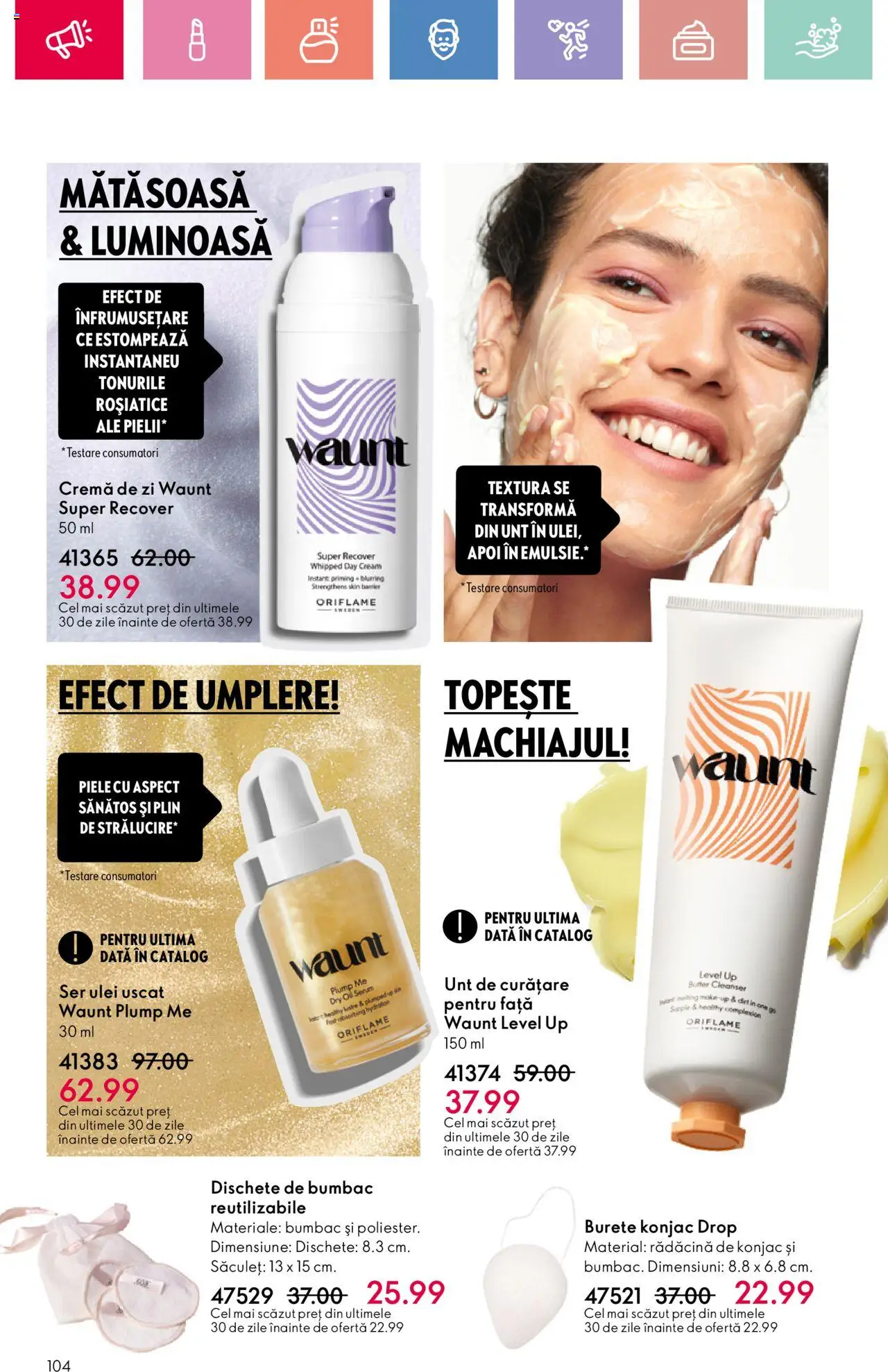 Catalog Oriflame 15 Iunie - 5 Iulie 2025 | Pagina 104 | Produse: Serum, Burete, Unt, Ulei