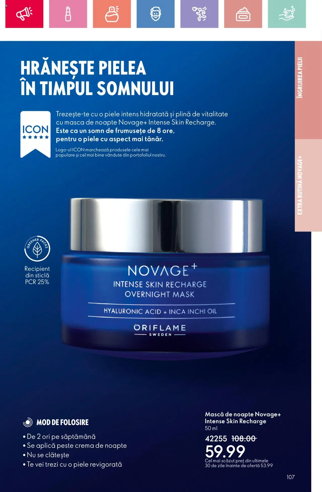 Catalog Oriflame 15 Iunie - 5 Iulie 2025 | Pagina 107 | Produse: Cremă de noapte, Cremă, Pește