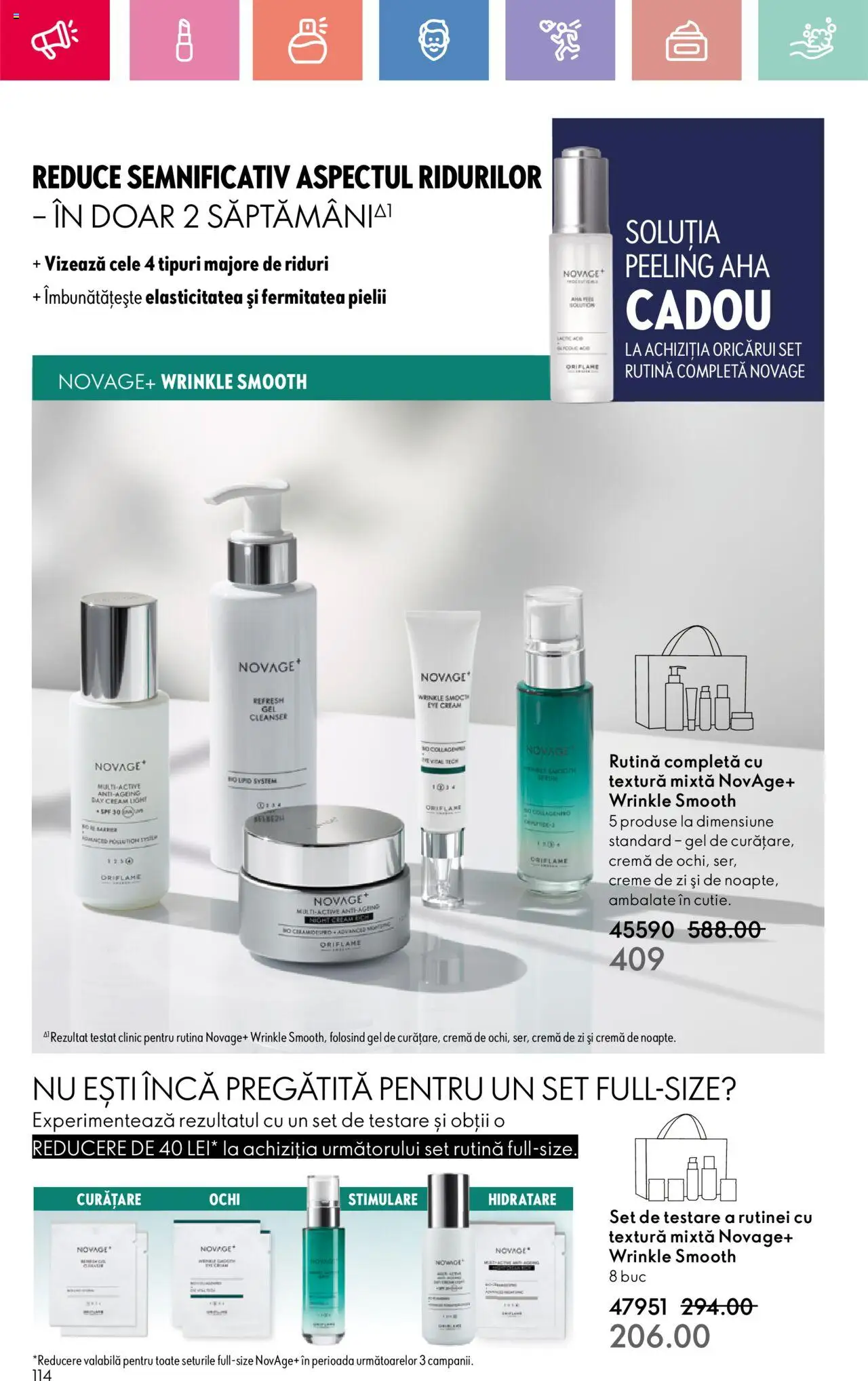 Catalog Oriflame 15 Iunie - 5 Iulie 2025 | Pagina 114 | Produse: Cremă de zi, Cremă, Peeling