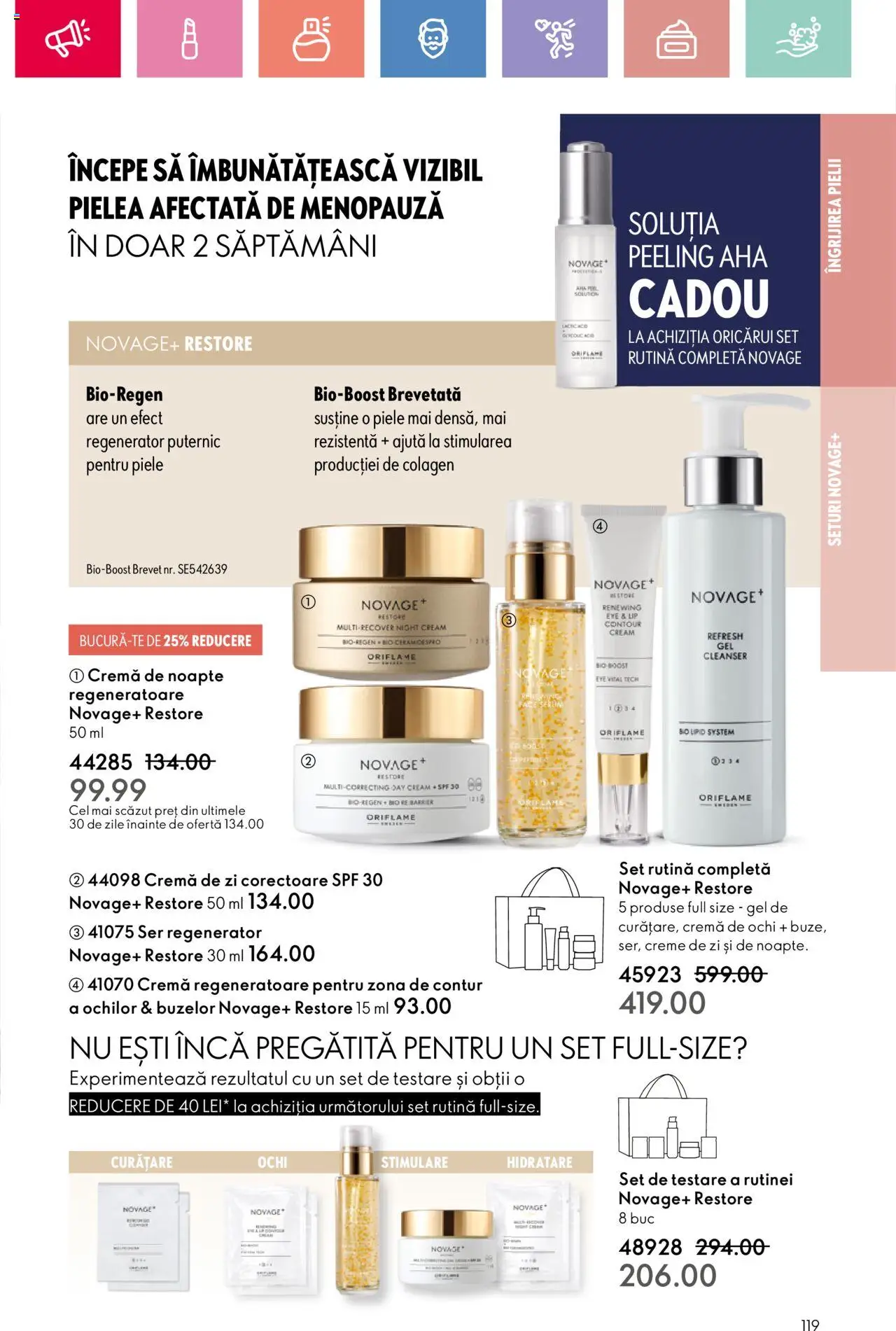 Catalog Oriflame 15 Iunie - 5 Iulie 2025 | Pagina 119 | Produse: Şerit ödül, Cremă de noapte, Cremă, Peeling