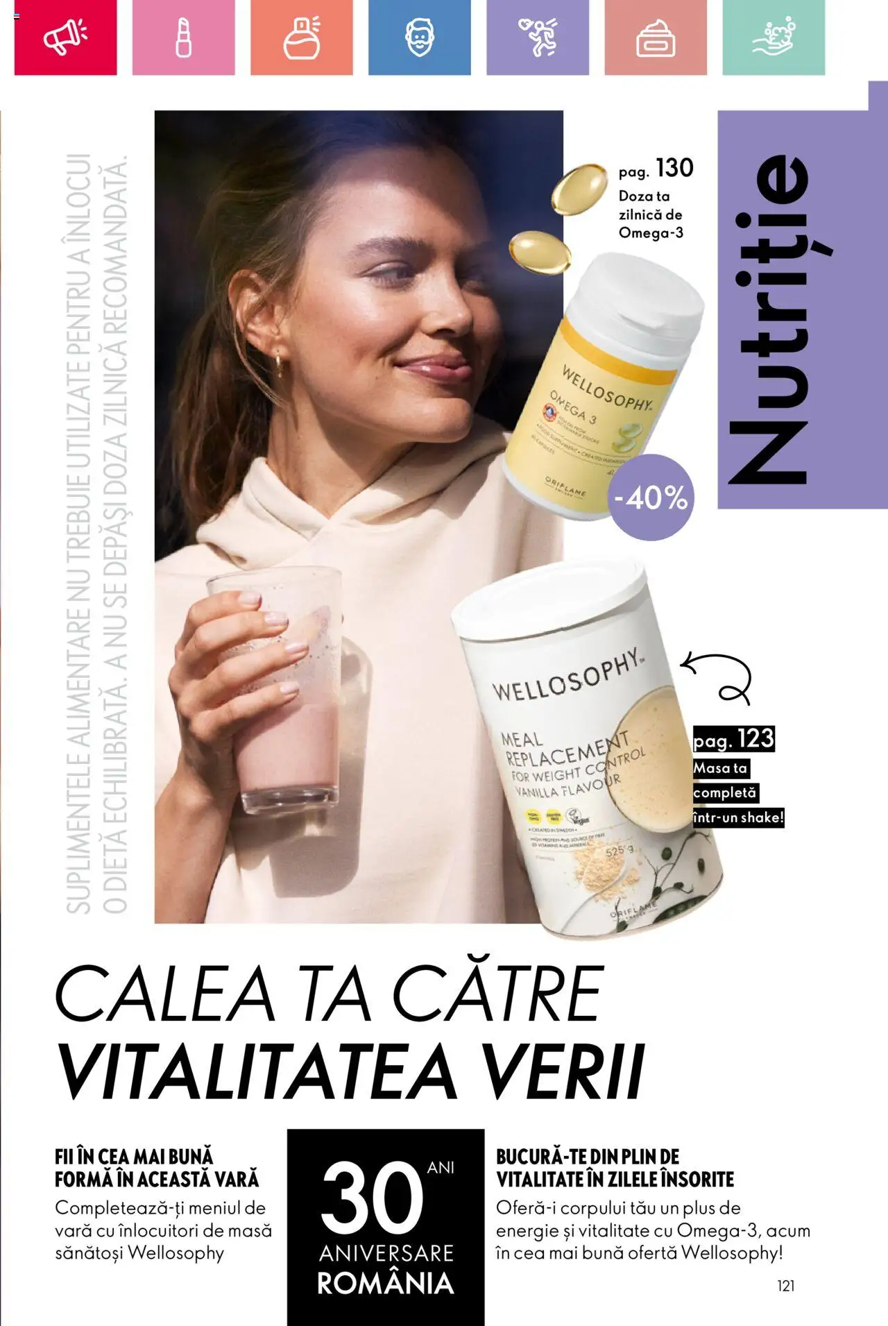 Catalog Oriflame 15 Iunie - 5 Iulie 2025 | Pagina 121 | Produse: Masă, Chaussures de ski, Shake