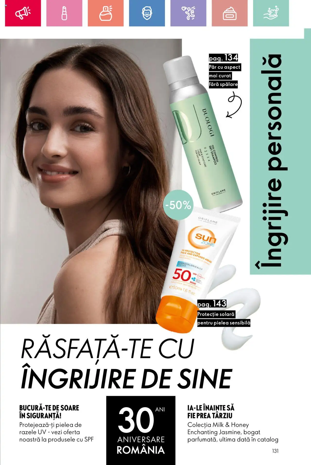 Catalog Oriflame 15 Iunie - 5 Iulie 2025 | Pagina 131 | Produse: Protecție solară