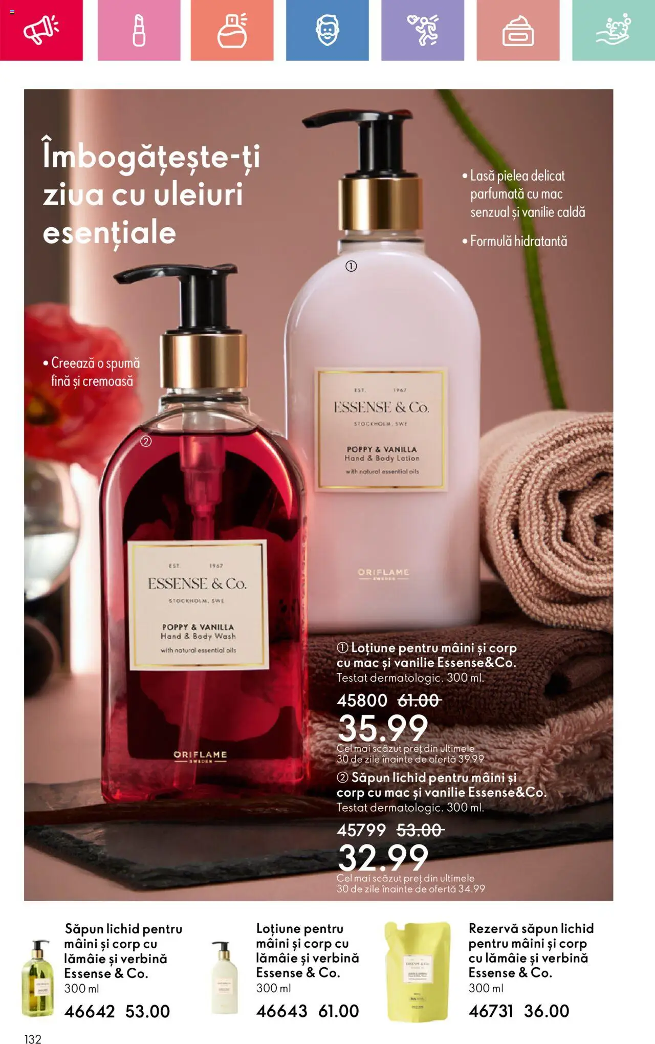 Catalog Oriflame 15 Iunie - 5 Iulie 2025 | Pagina 132 | Produse: Body, Săpun, Rezervă săpun, Lămâie