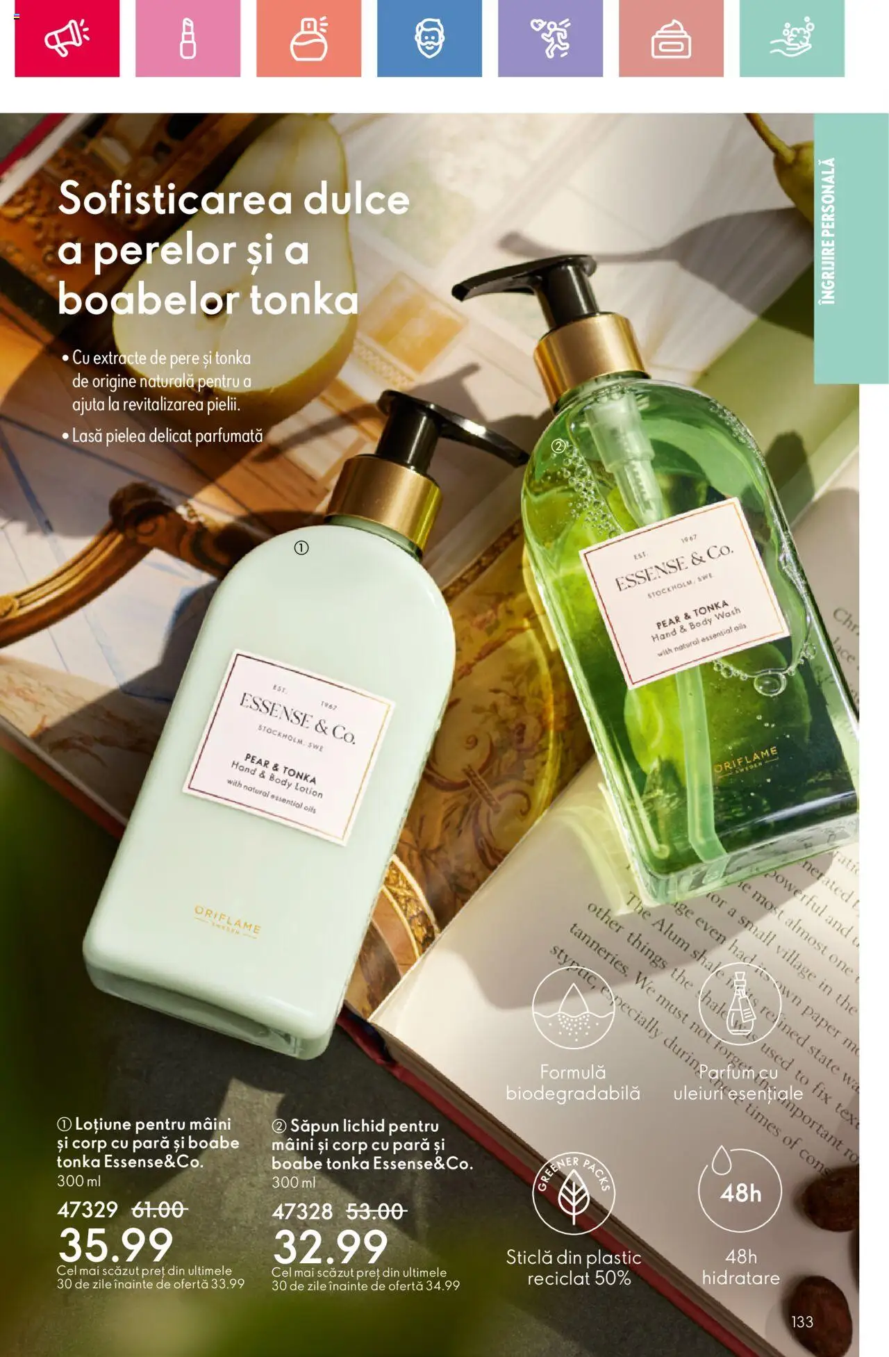 Catalog Oriflame 15 Iunie - 5 Iulie 2025 | Pagina 133 | Produse: Pară, Body, Săpun, Săpun lichid