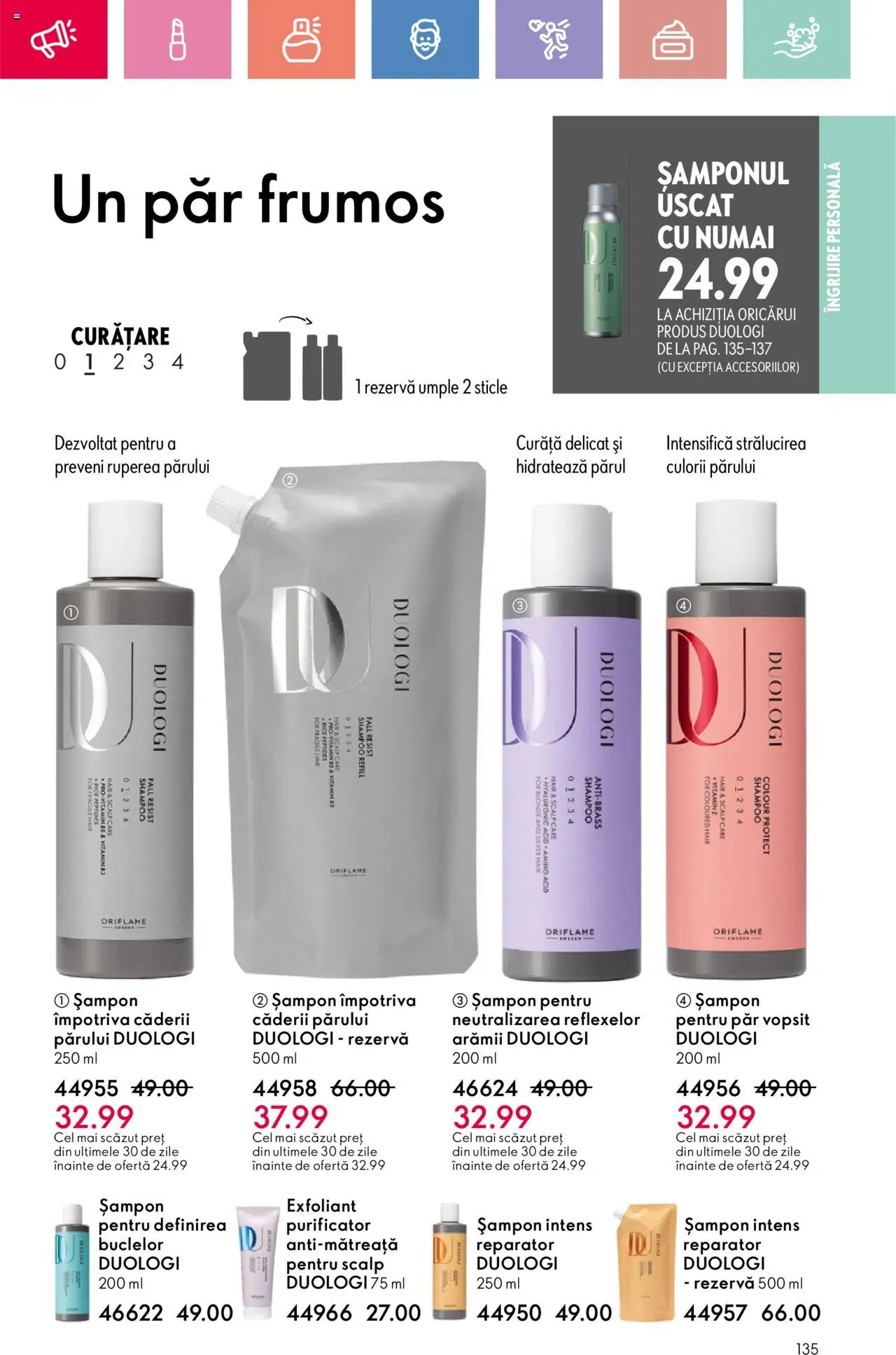 Catalog Oriflame 15 Iunie - 5 Iulie 2025 | Pagina 135 | Produse: Exfoliant, Șampon