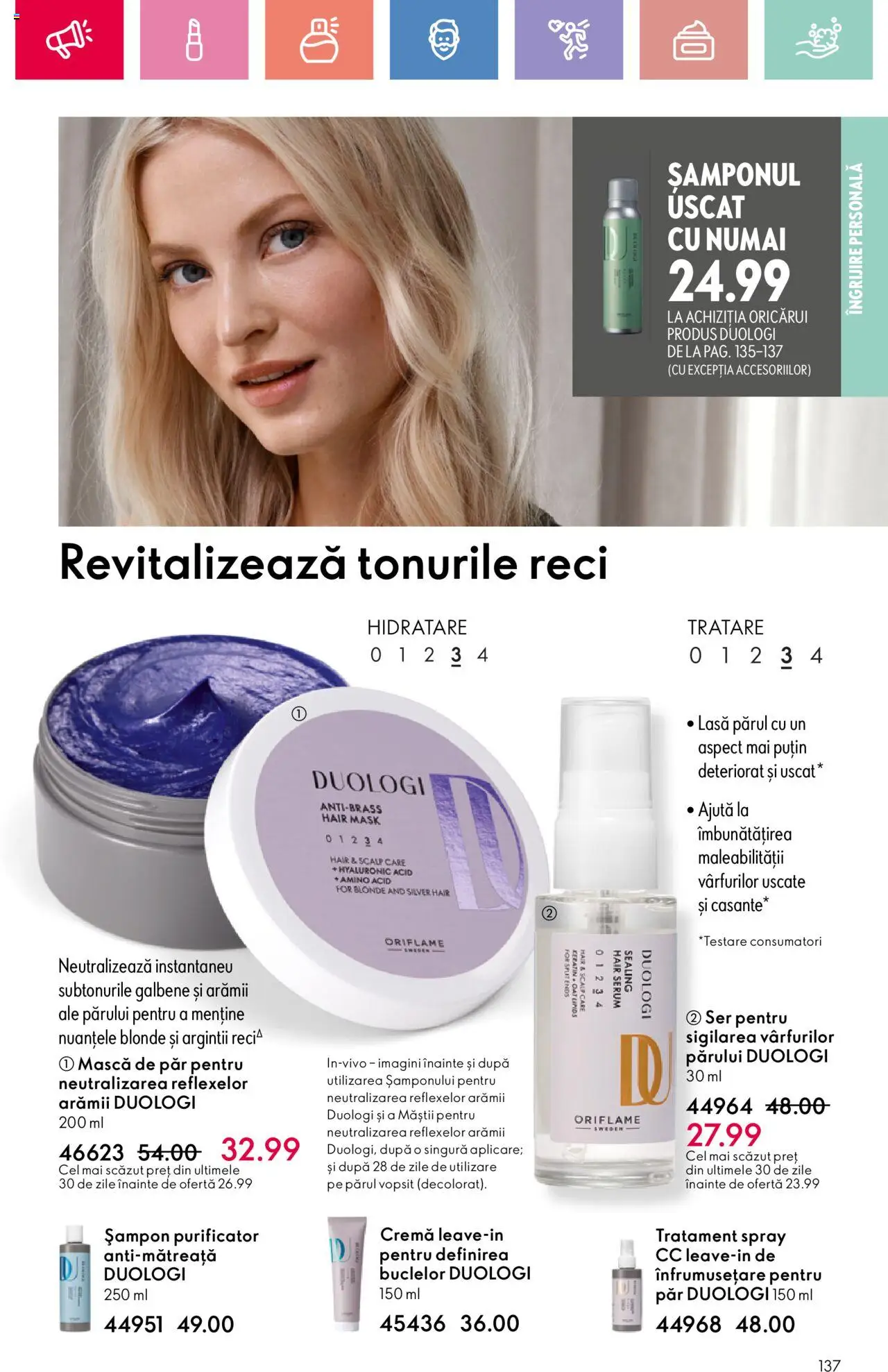 Catalog Oriflame 15 Iunie - 5 Iulie 2025 | Pagina 137 | Produse: Serum, Șampon, Mască de păr, Cremă