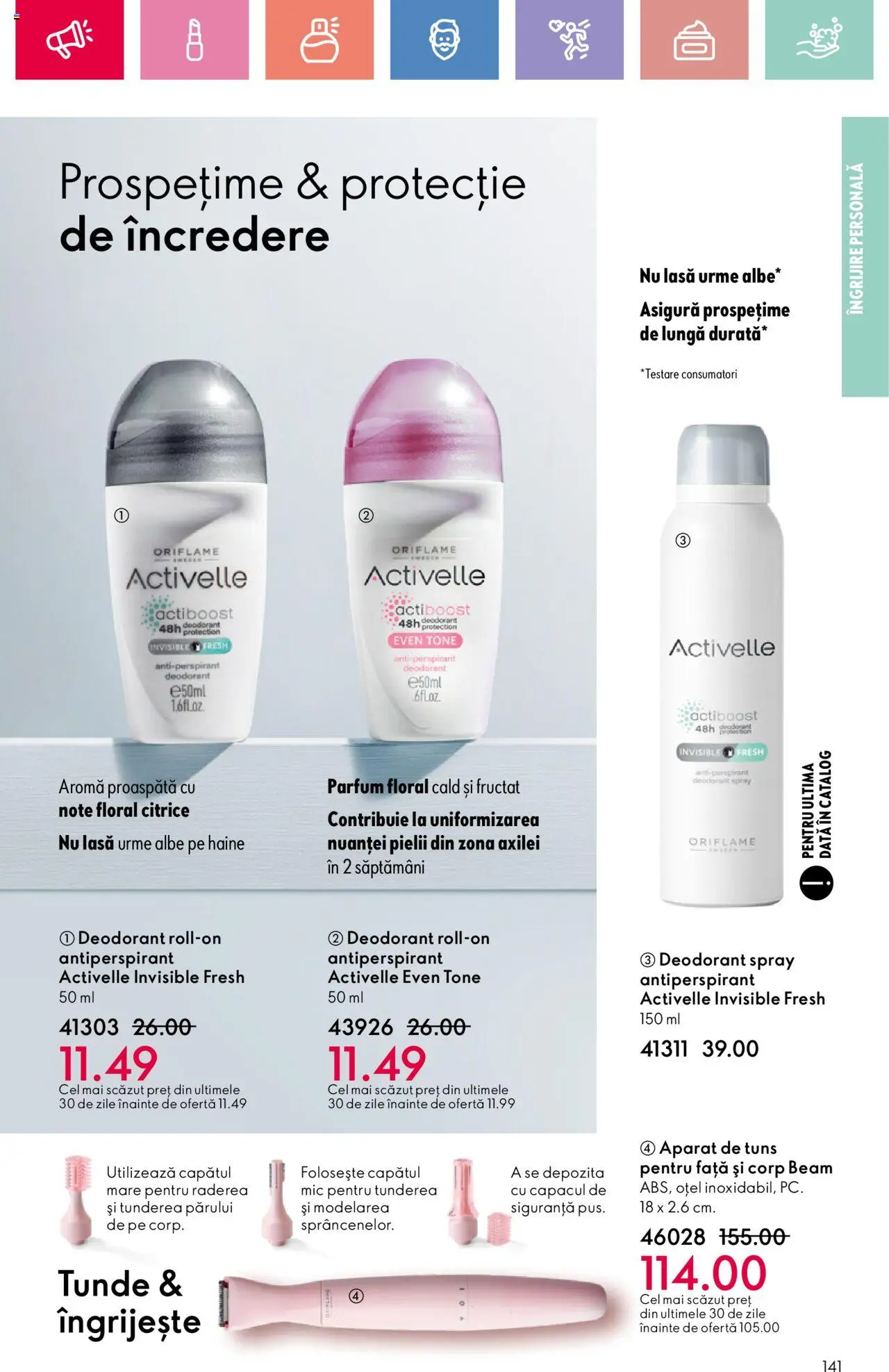 Catalog Oriflame 15 Iunie - 5 Iulie 2025 | Pagina 141 | Produse: Parfum, Deodorant, Antiperspirant, Haine