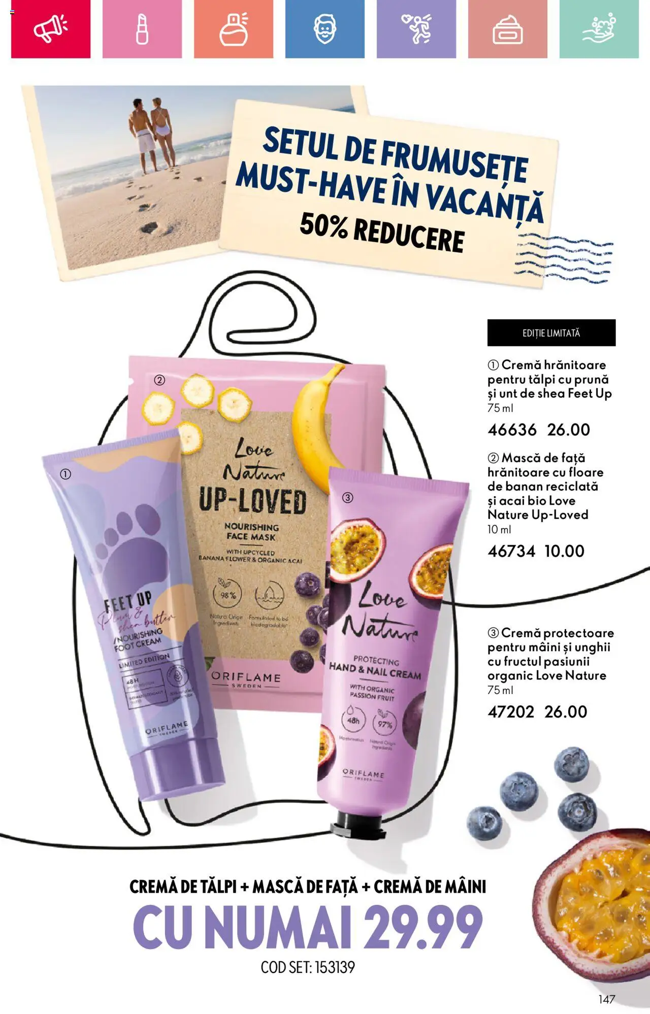 Catalog Oriflame 15 Iunie - 5 Iulie 2025 | Pagina 147 | Produse: Şerit ödül, Unt, Cremă, Cremă de mâini