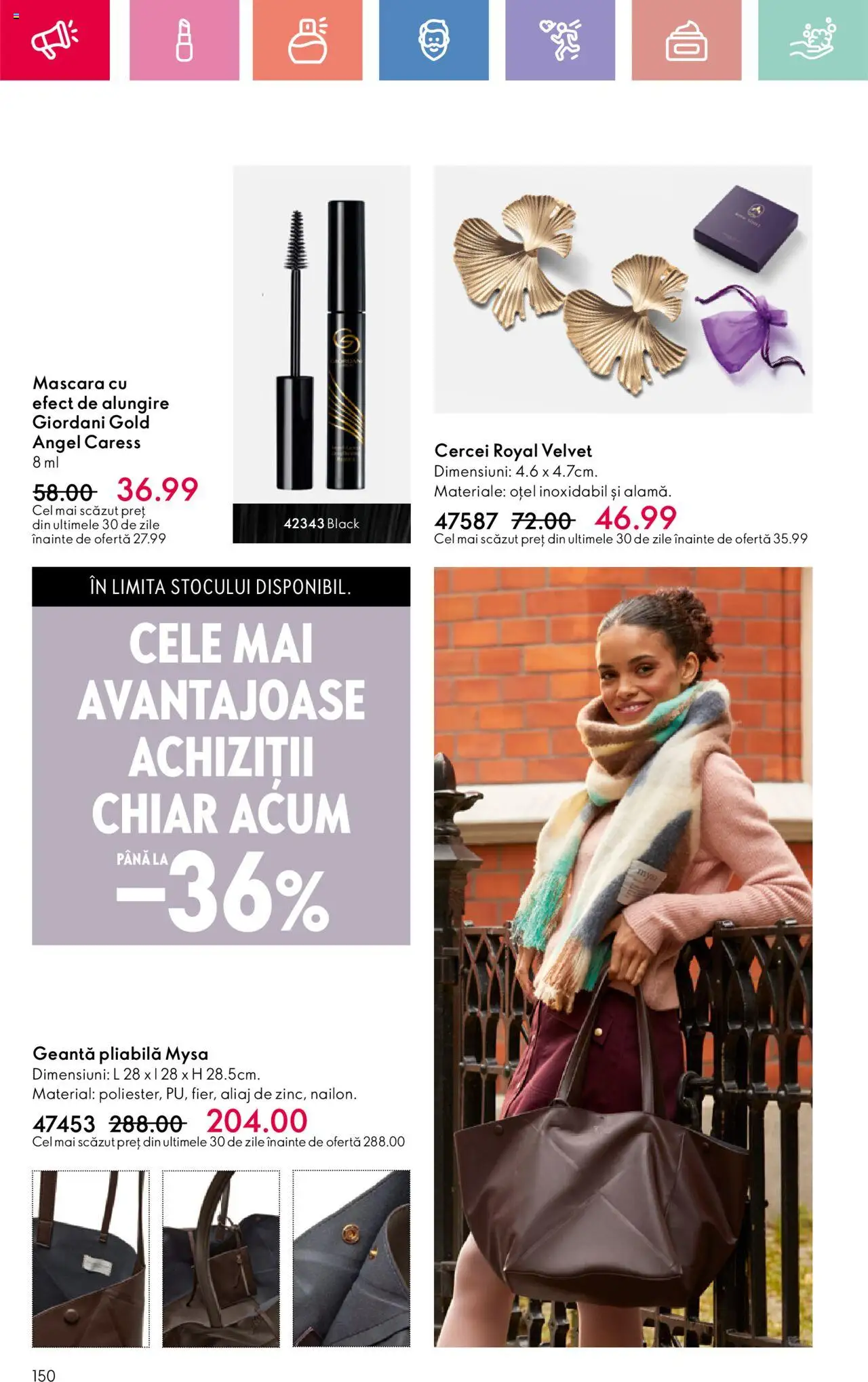Catalog Oriflame 15 Iunie - 5 Iulie 2025 | Pagina 150 | Produse: Geantă, Cercei, Mascara