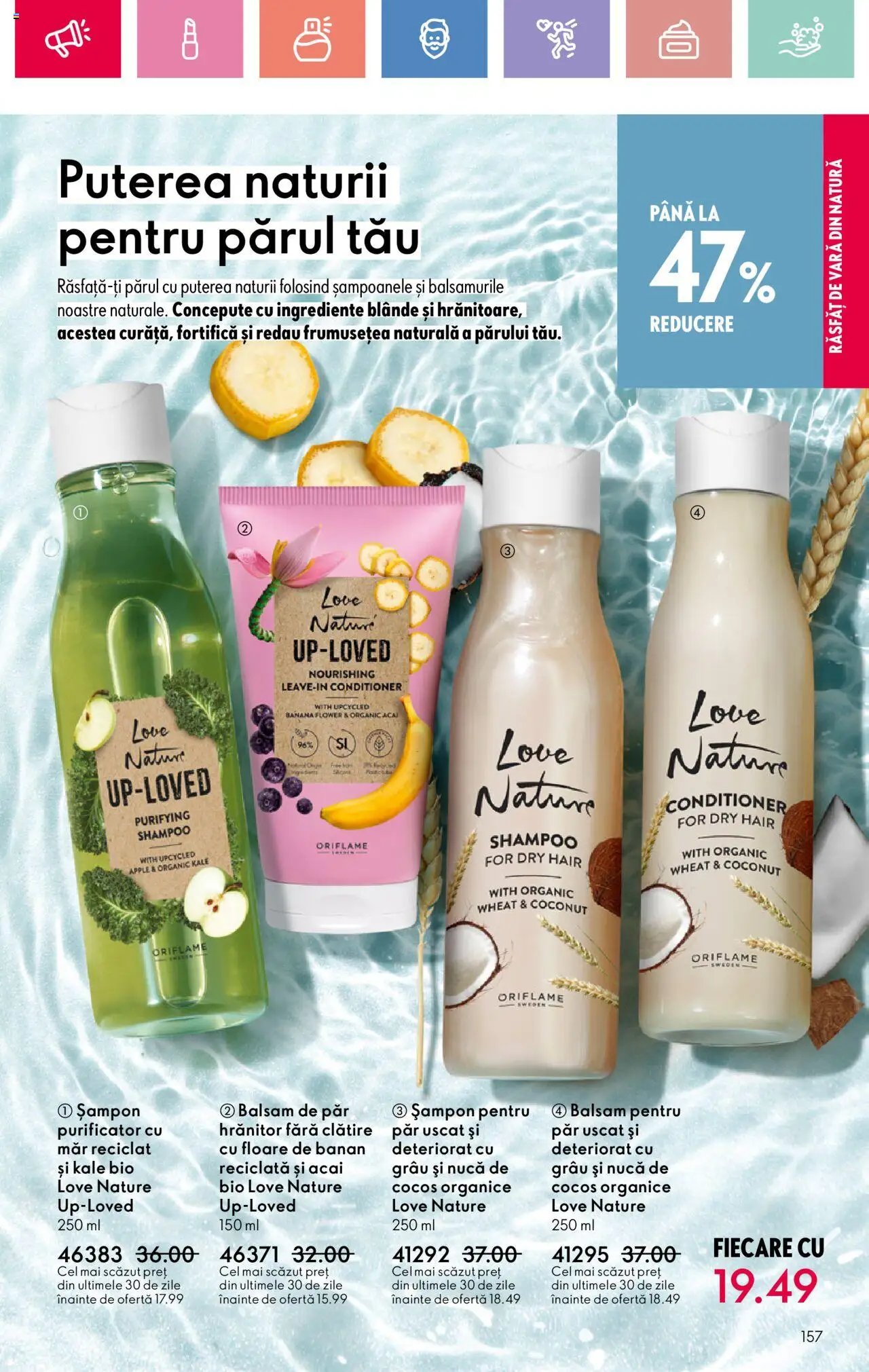Catalog Oriflame 15 Iunie - 5 Iulie 2025 | Pagina 157 | Produse: Şerit ödül, Șampon, Balsam de păr, Apple