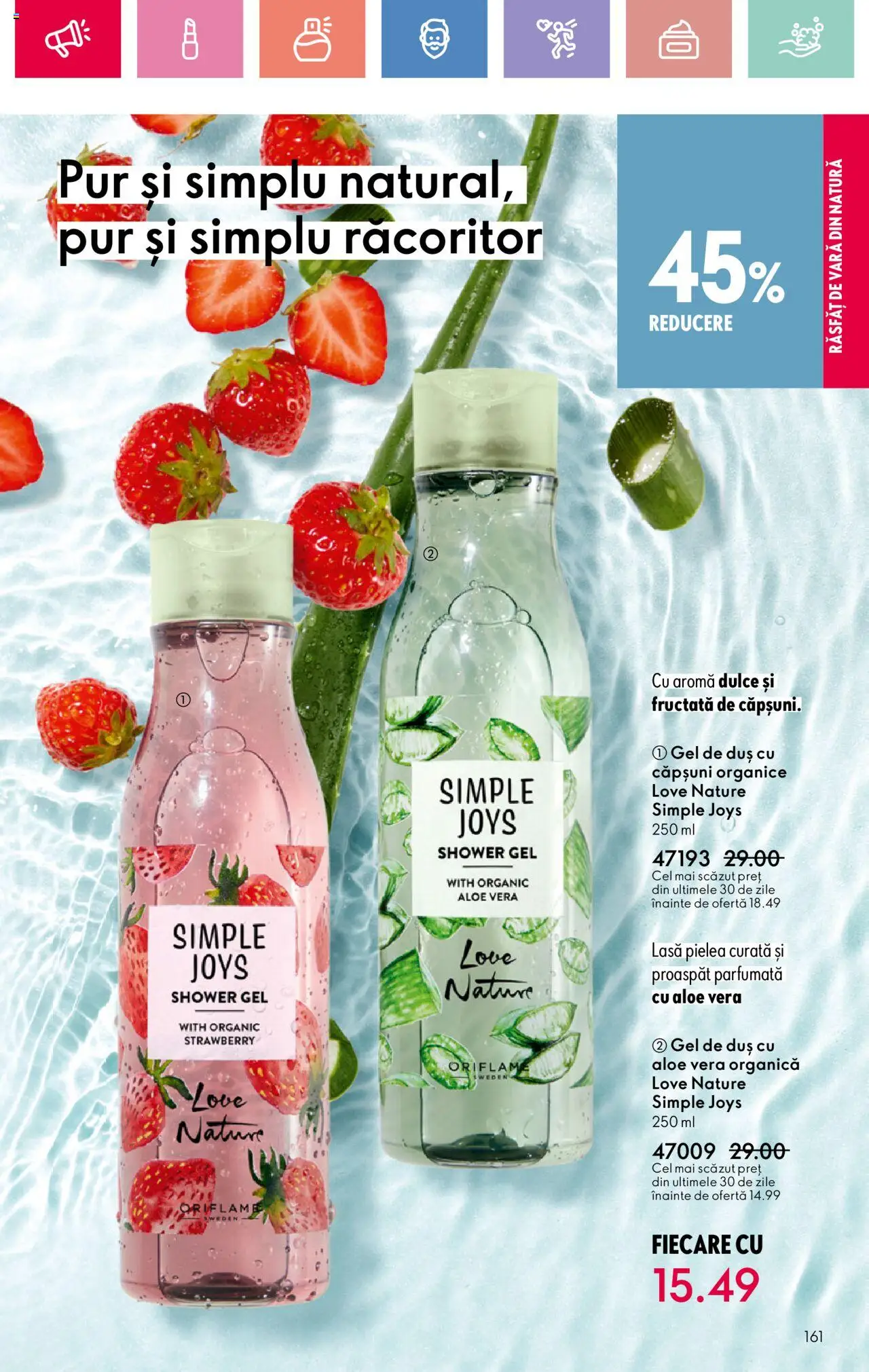 Catalog Oriflame 15 Iunie - 5 Iulie 2025 | Pagina 161 | Produse: Aloe vera, Duș, Gel de duș, Căpșuni