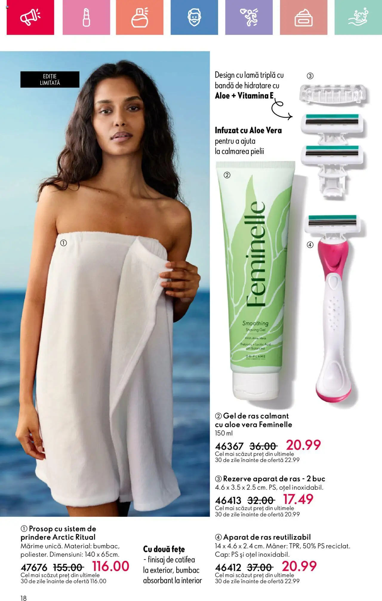 Catalog Oriflame 15 Iunie - 5 Iulie 2025 | Pagina 18 | Produse: Gel de ras, Aparat De Ras, Aloe vera, Mâner